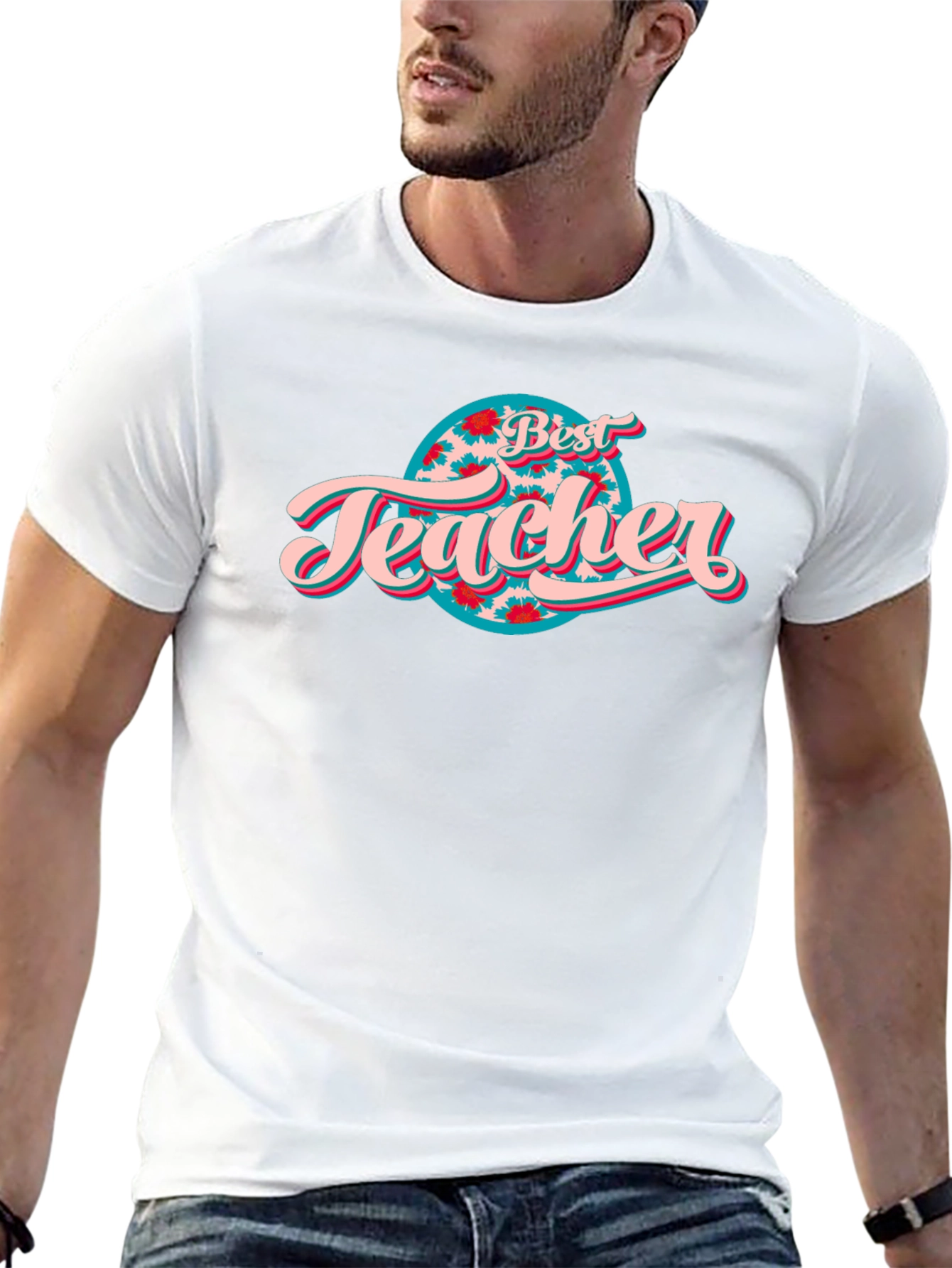 Best Teacher Graphic Tee - Black Cotton T-Shirt