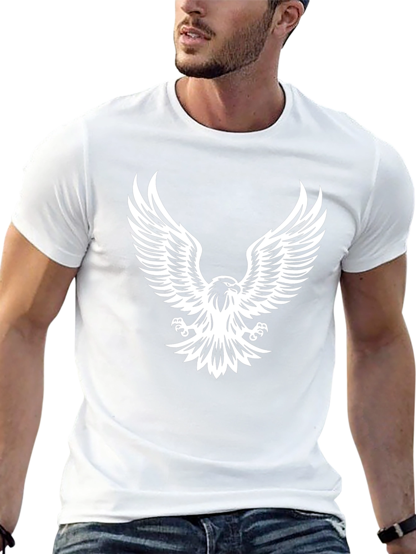 Black Eagle Graphic Tee - Cool Bird Print