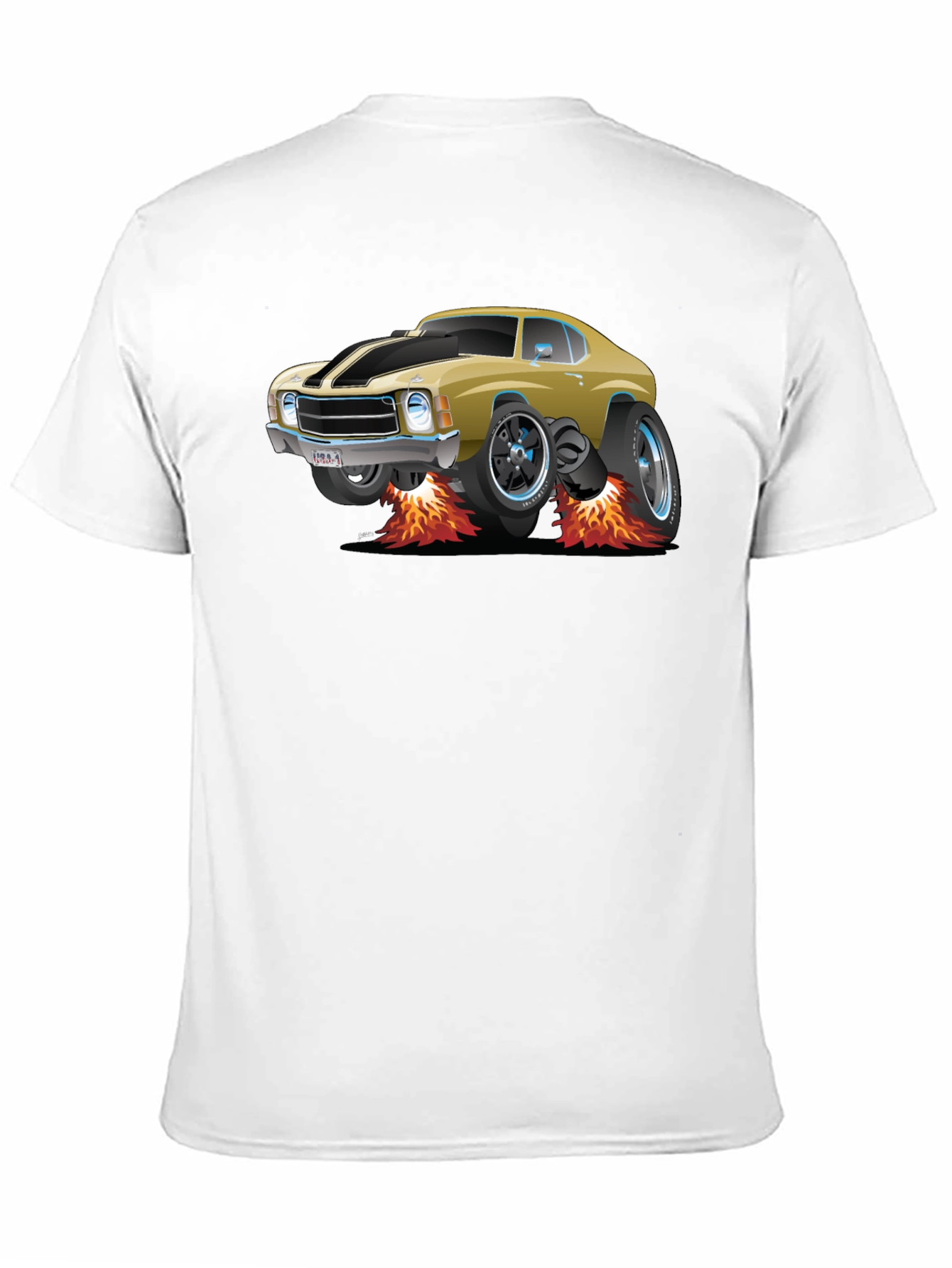Cartoon Car Flames T-Shirt - Cool Automotive Tee
