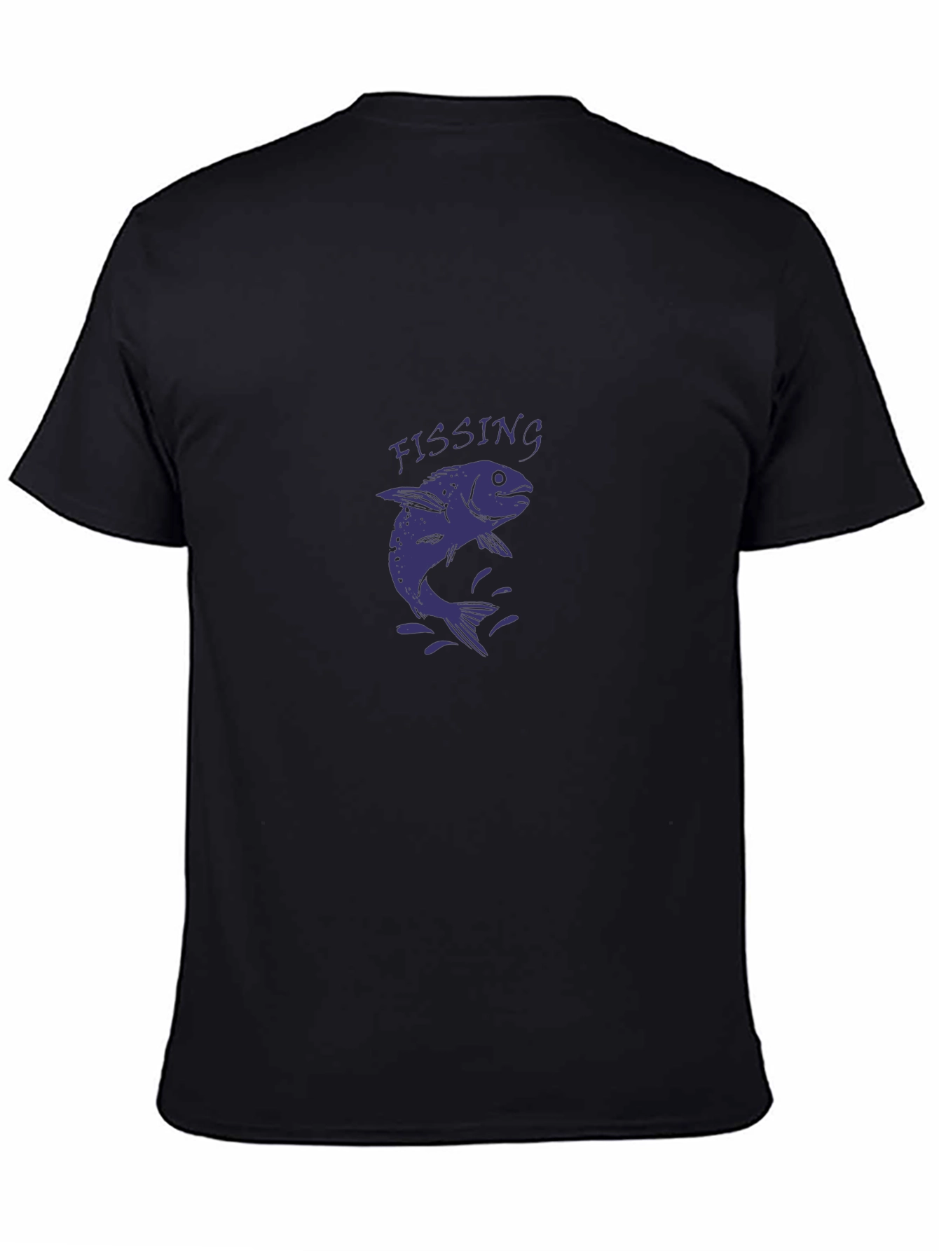 Mens Black FISSING Fish Graphic T-Shirt