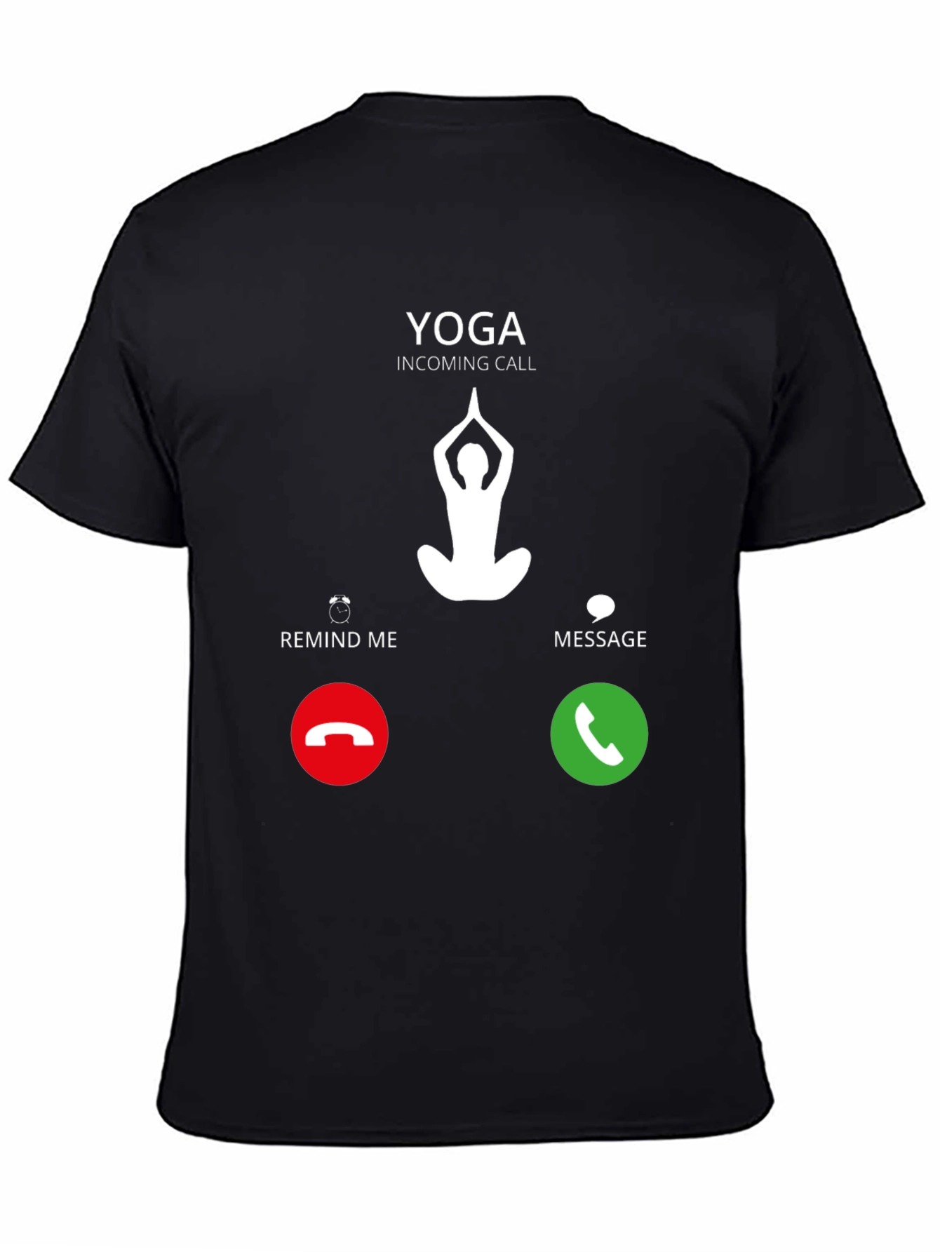 Yoga Incoming Call Black T-Shirt - Meditation Design