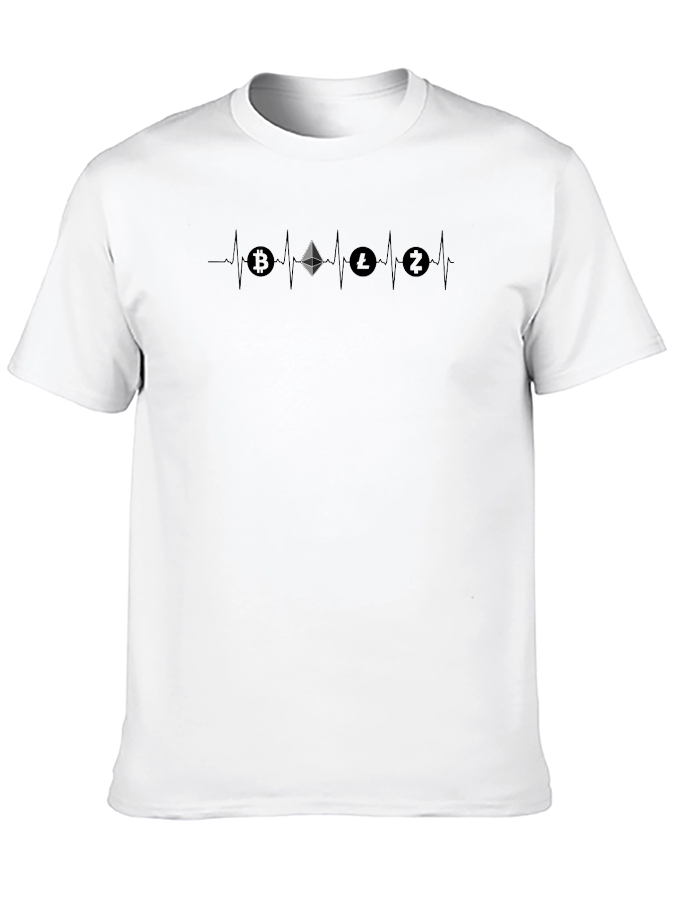 Crypto Heartbeat T-Shirt - Bitcoin Ethereum Litecoin and Zcash