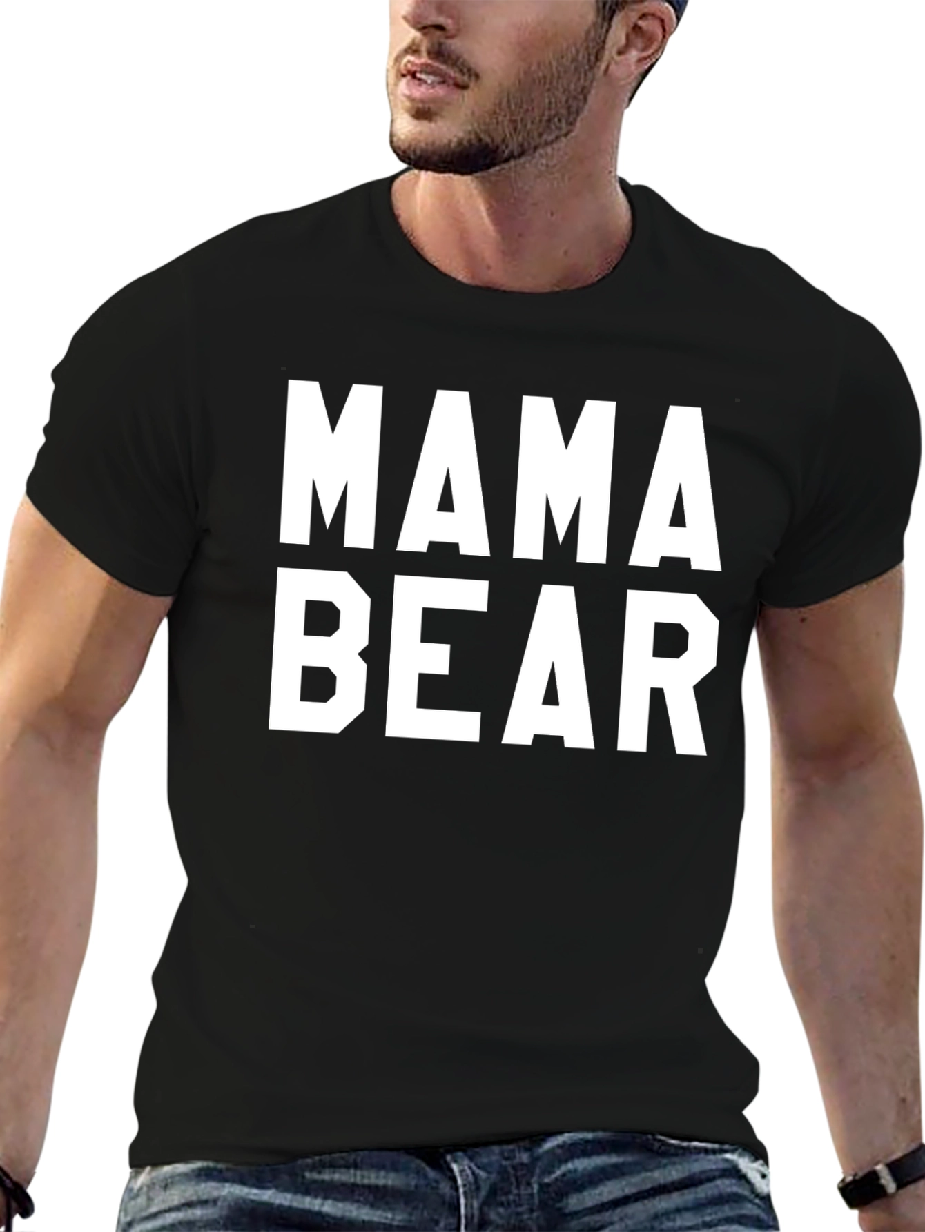 Mama Bear Graphic T-Shirt - Black Cotton Tee