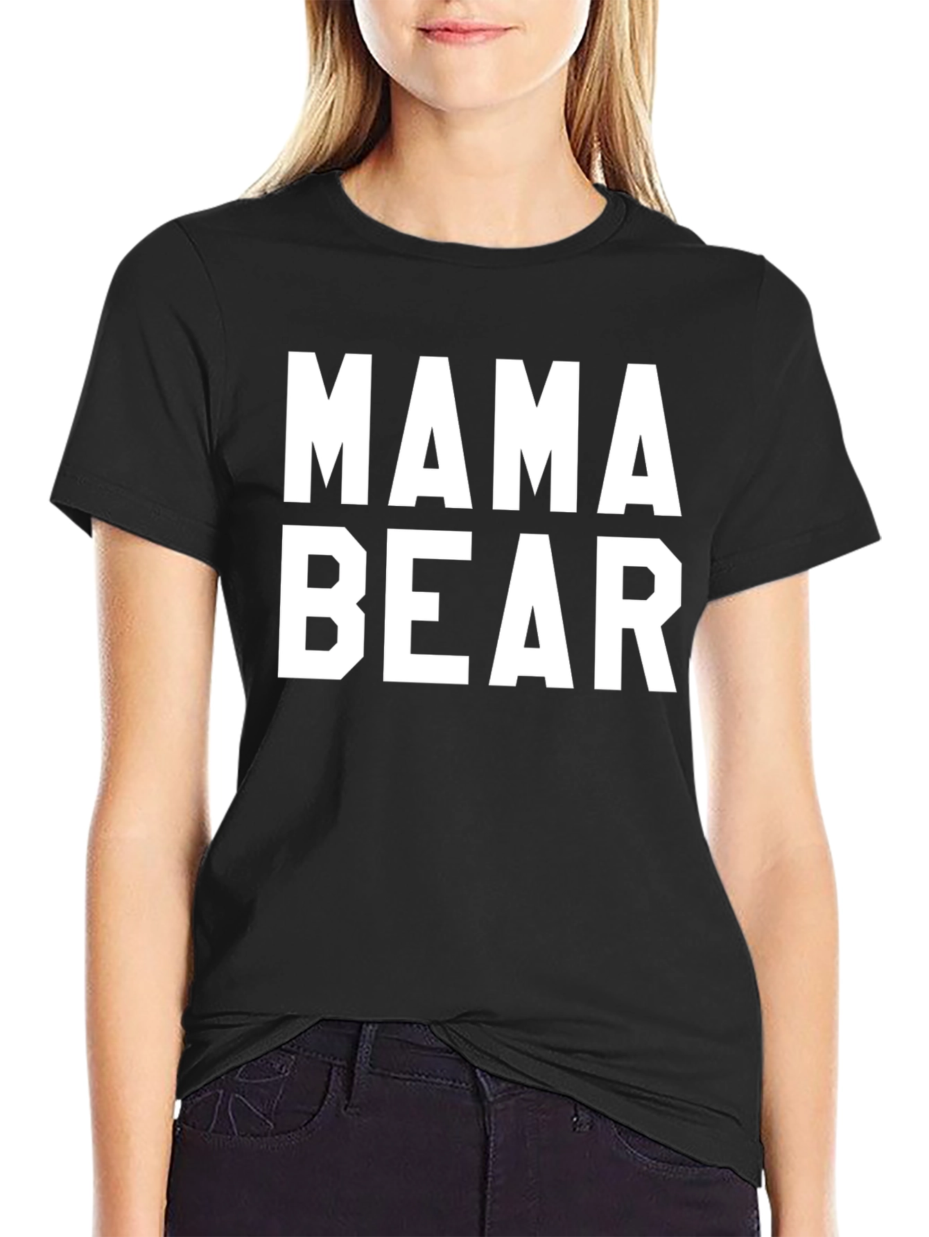 Mama Bear Graphic T-Shirt - Black Cotton Tee
