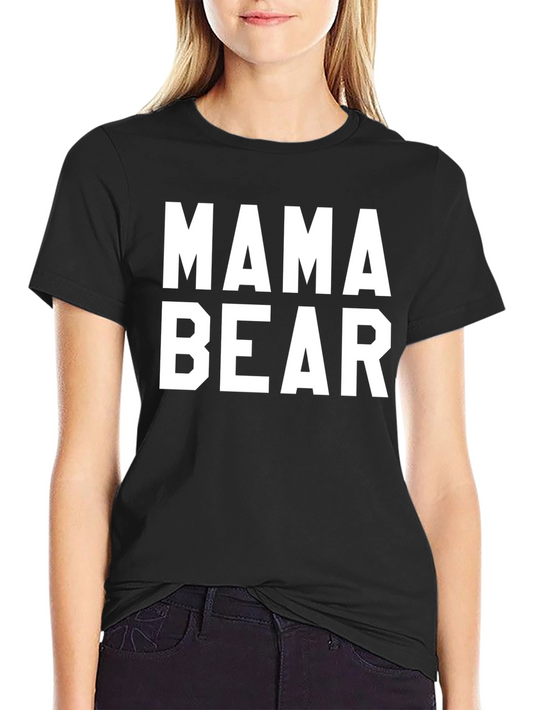 Mama Bear Graphic T-Shirt - Black Cotton Tee