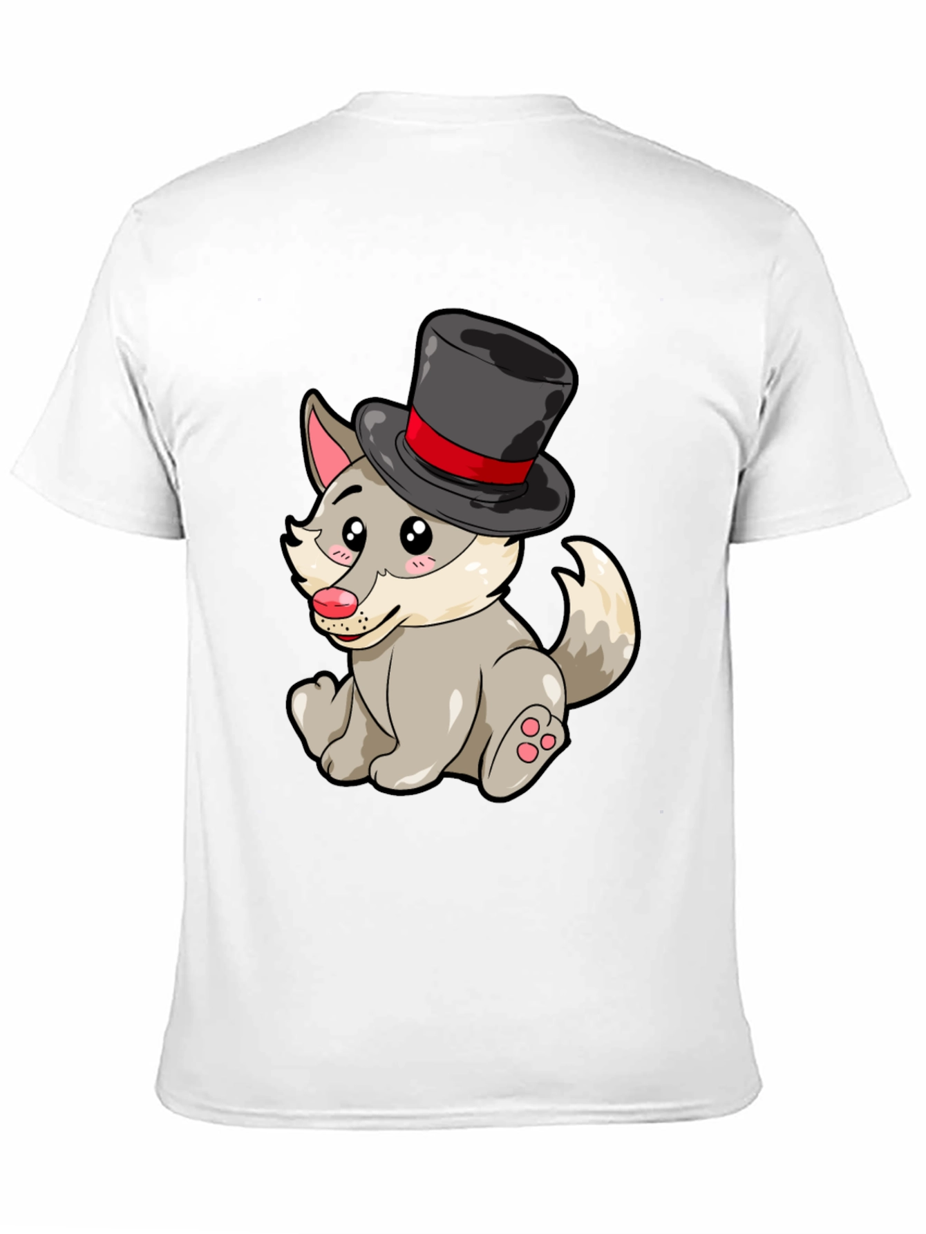 Wolf with Hat Graphic Tee - Funny Animal T-Shirt