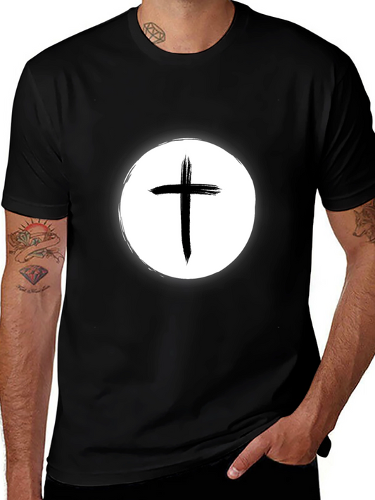 Christian Cross Graphic Tee - Black