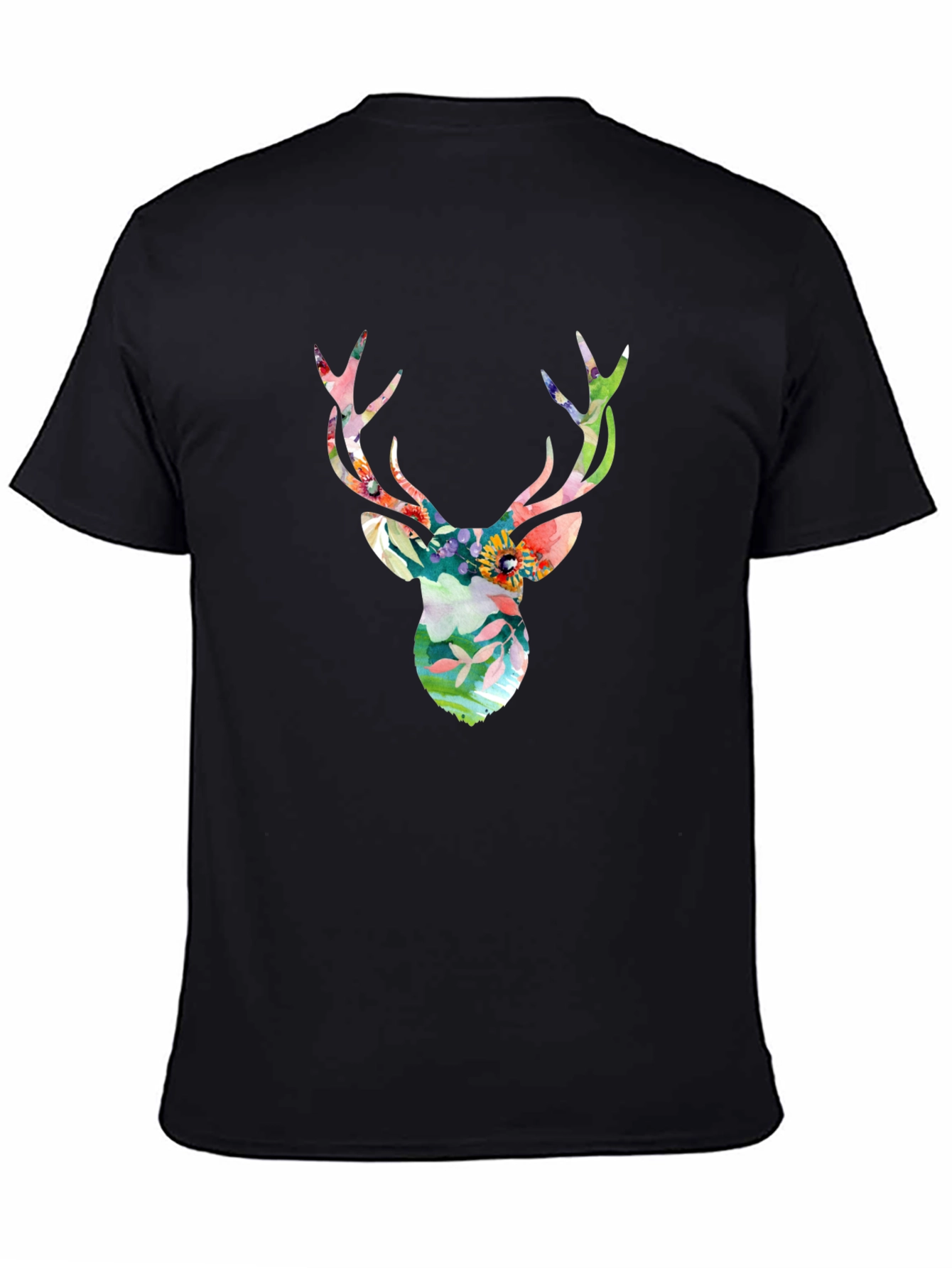 Floral Deer Head Graphic Tee
