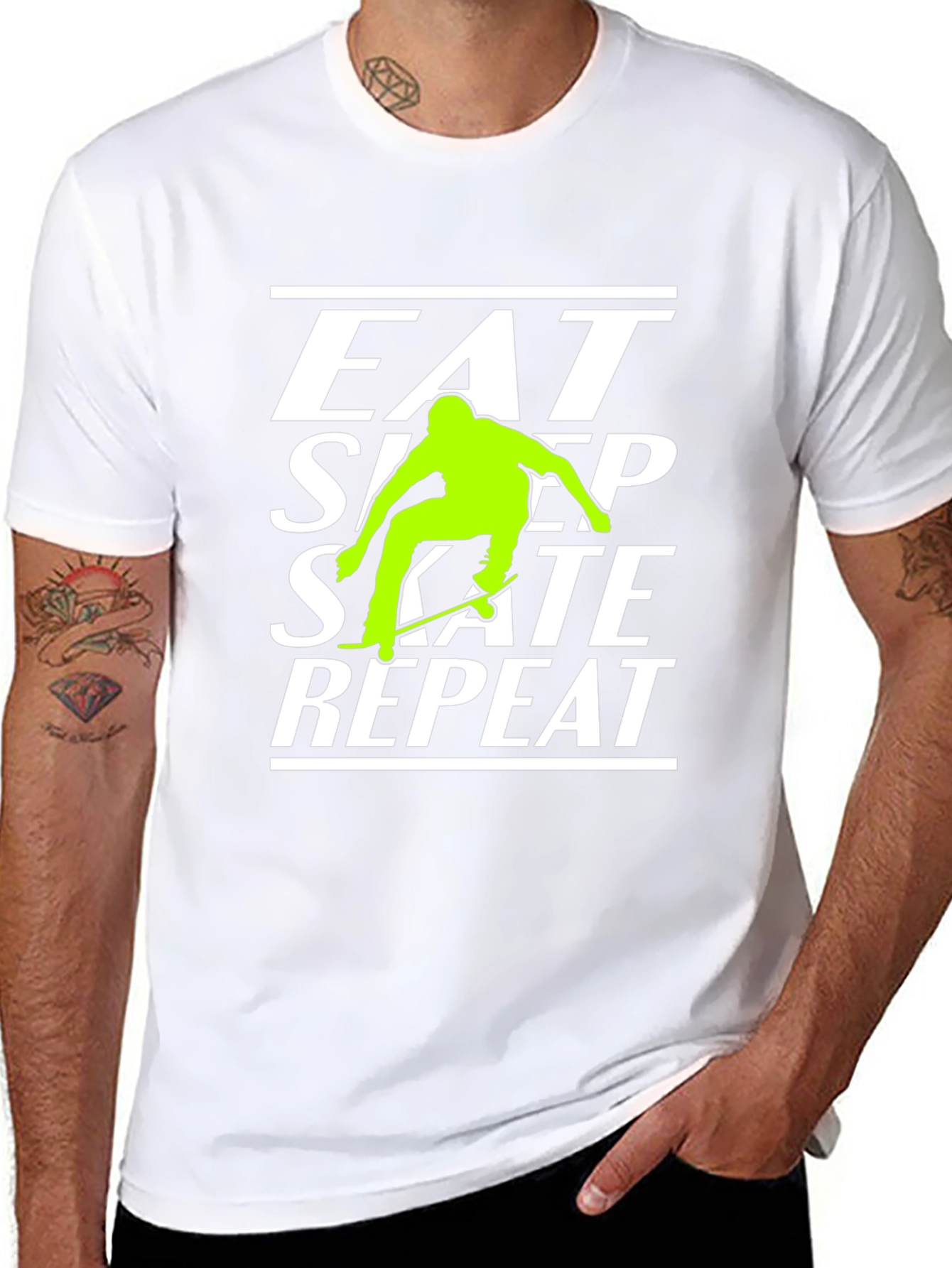 Eat Sleep Skate Repeat Black T-Shirt