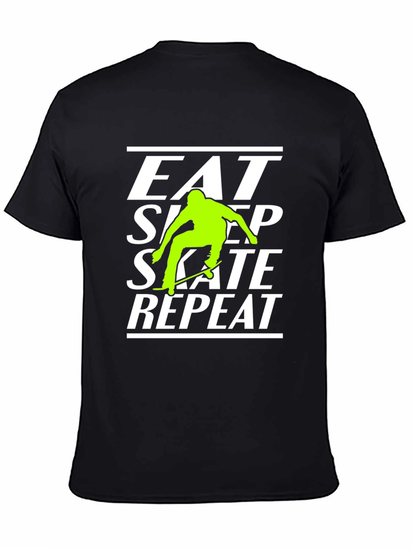 Eat Sleep Skate Repeat Black T-Shirt