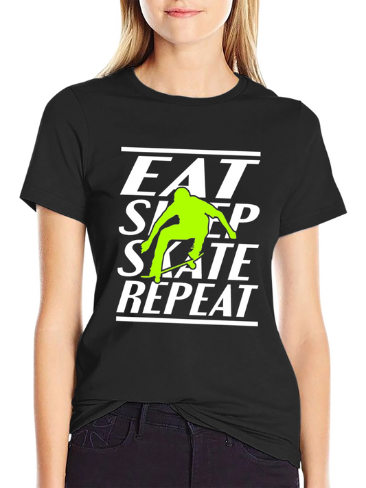 Eat Sleep Skate Repeat Black T-Shirt
