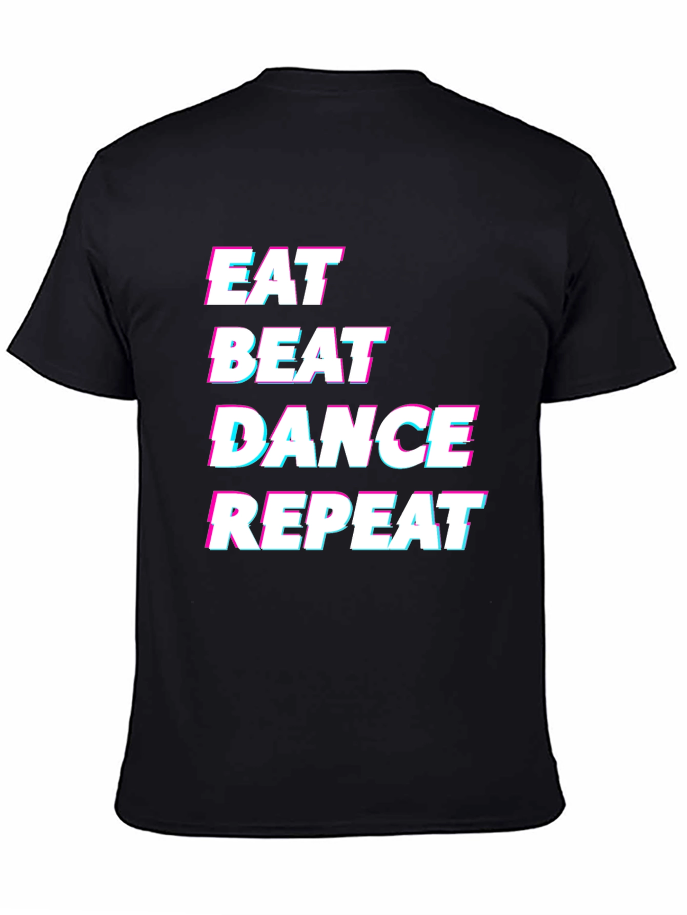 Eat Beat Dance Repeat Black Graphic T-Shirt