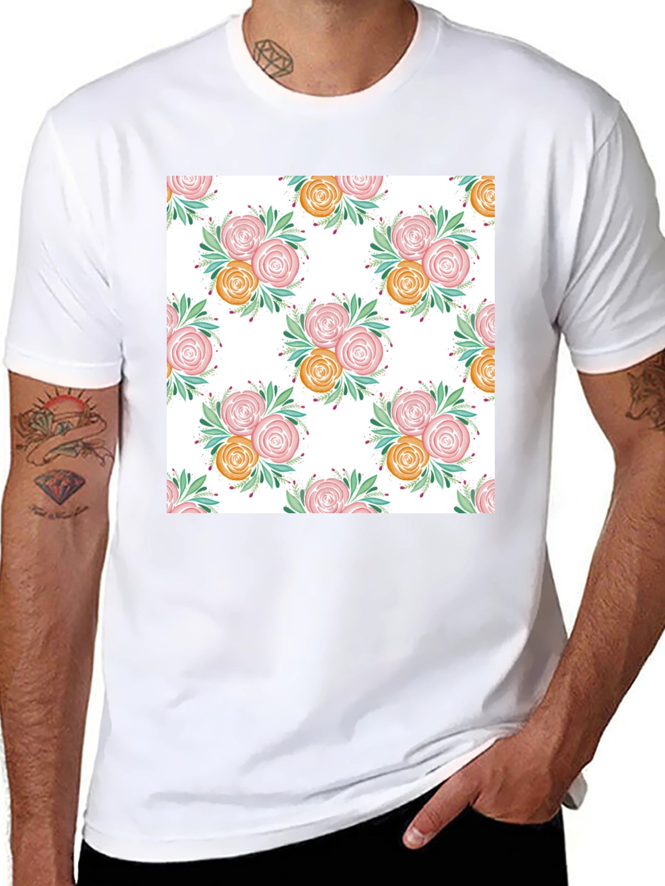 Floral Print T-Shirt - Stylish & Comfortable