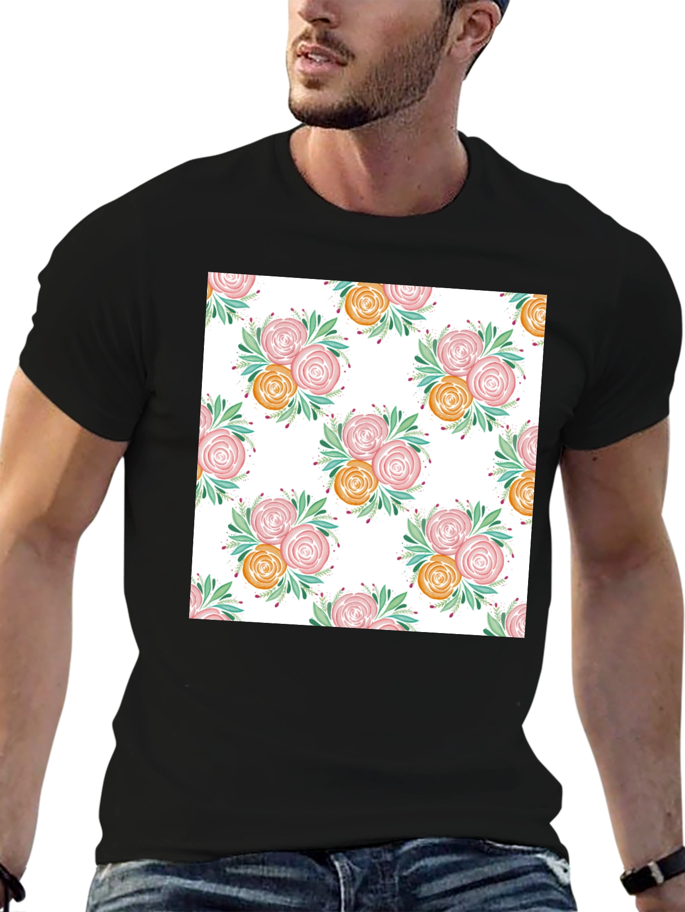 Floral Print T-Shirt - Stylish & Comfortable