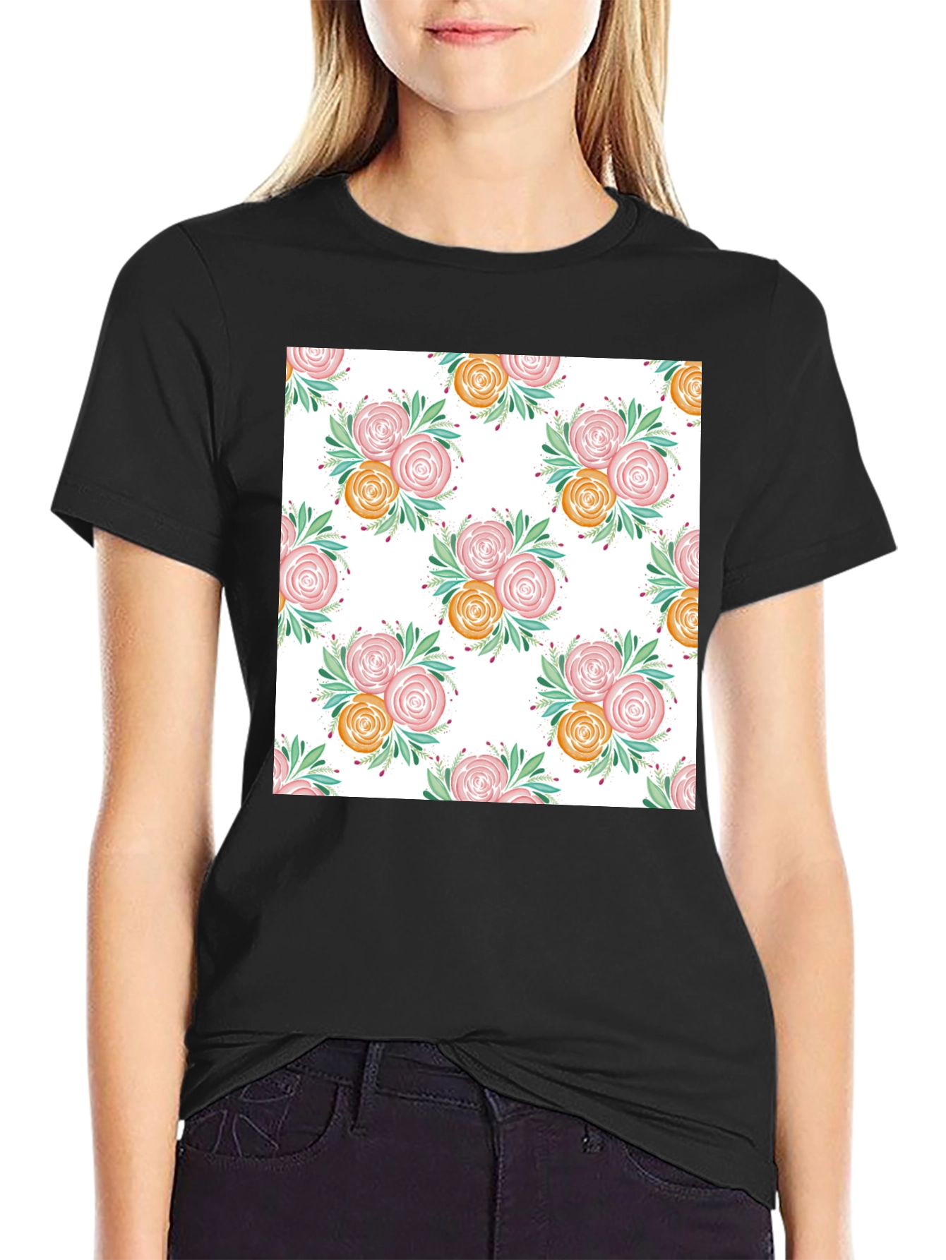 Floral Print T-Shirt - Stylish & Comfortable
