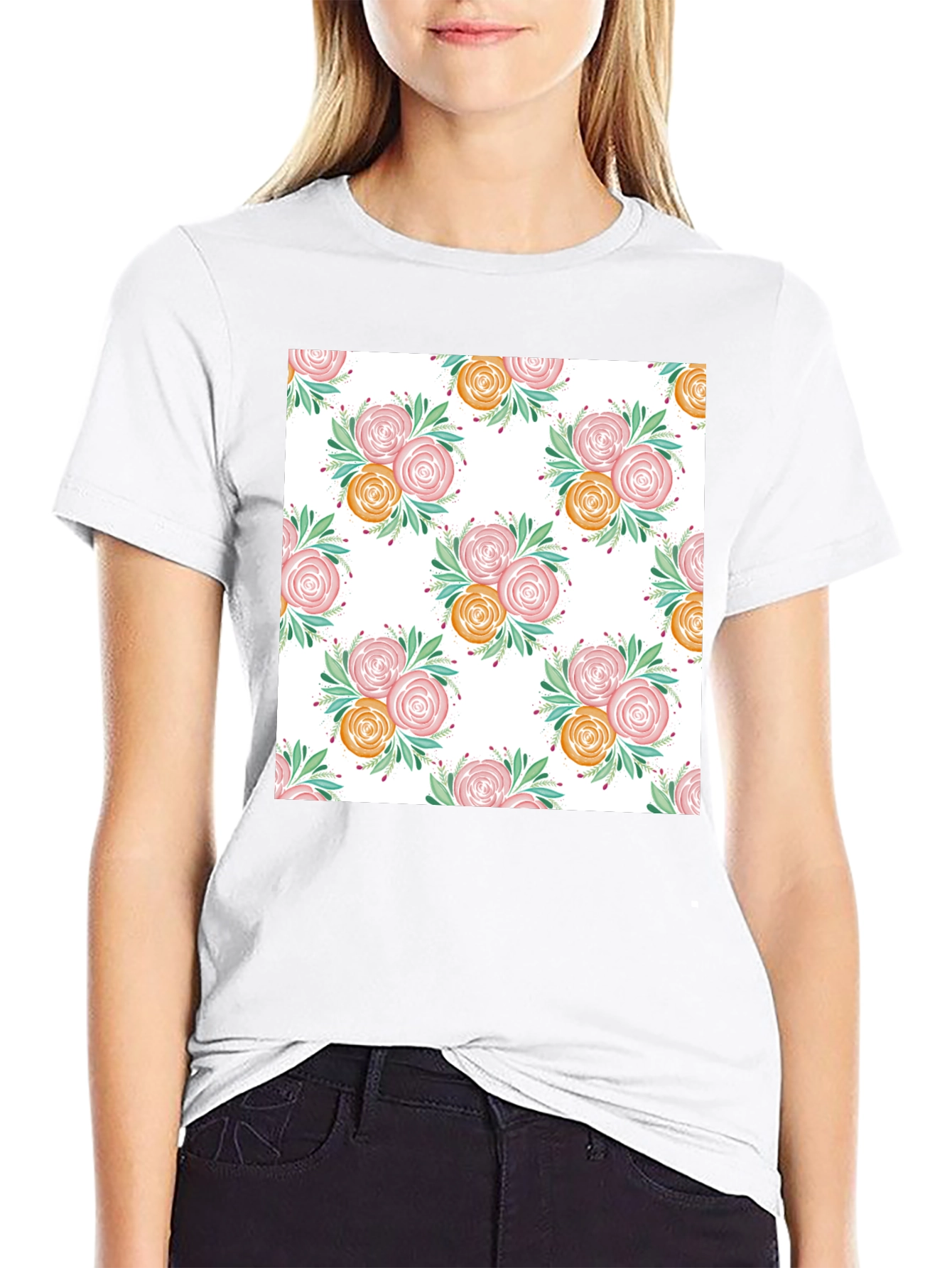 Floral Print T-Shirt - Stylish & Comfortable
