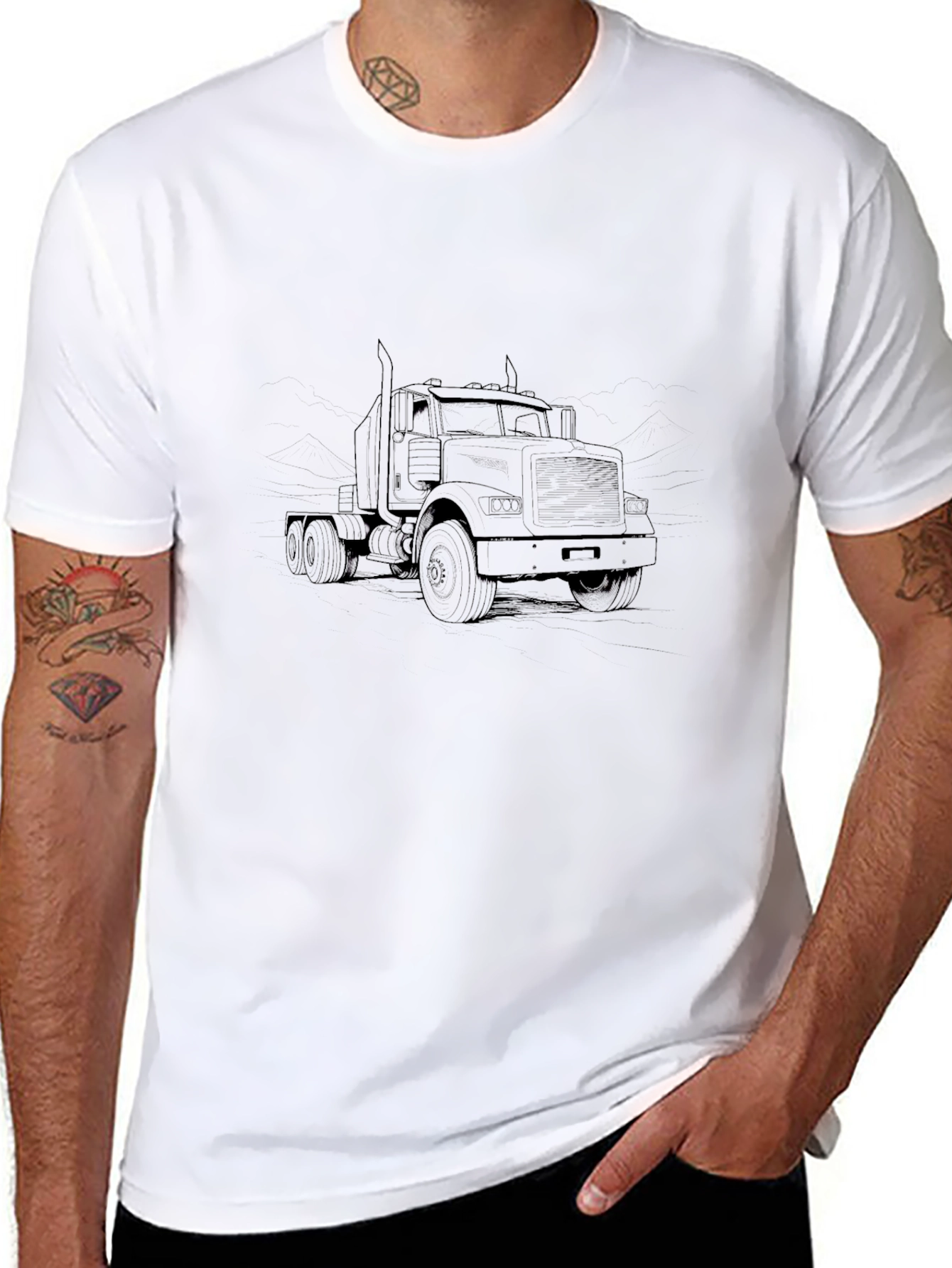 Black Truck Graphic Tee - Classic Style