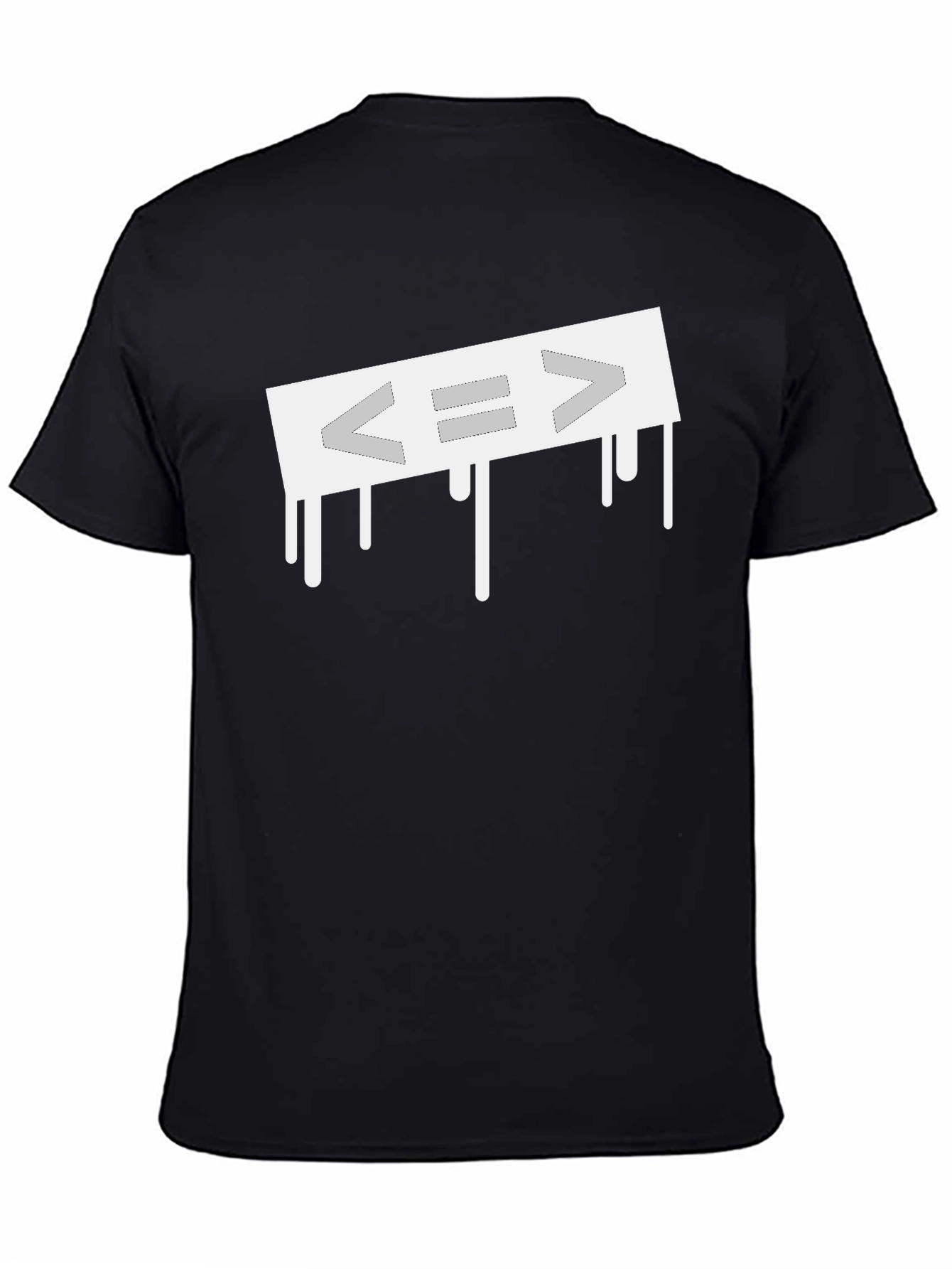 Dripping Equals Sign T-Shirt - Black Cotton Blend