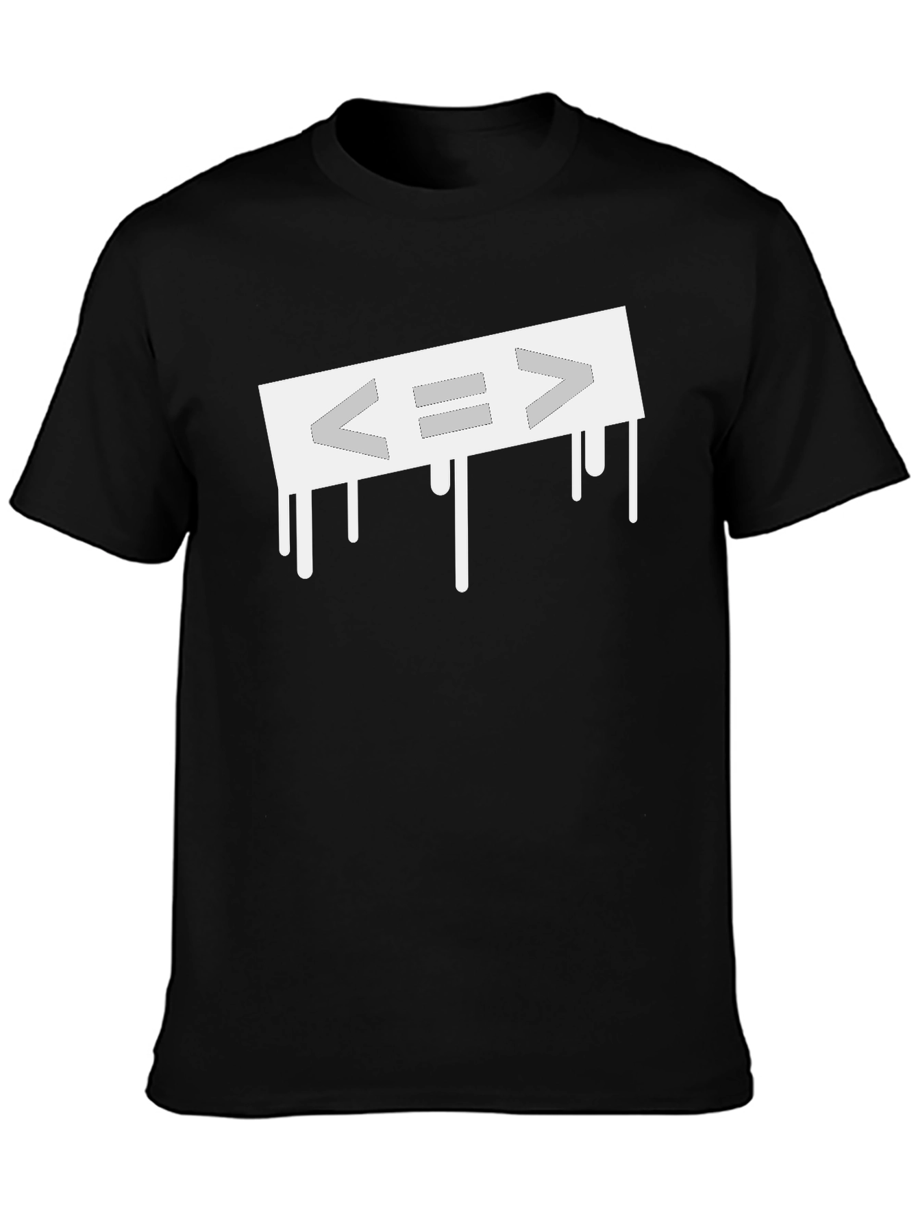 Dripping Equals Sign T-Shirt - Black Cotton Blend