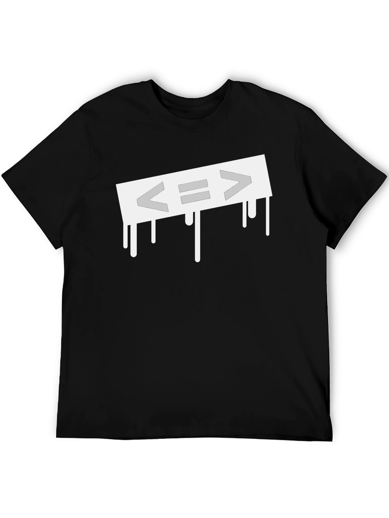 Dripping Equals Sign T-Shirt - Black Cotton Blend