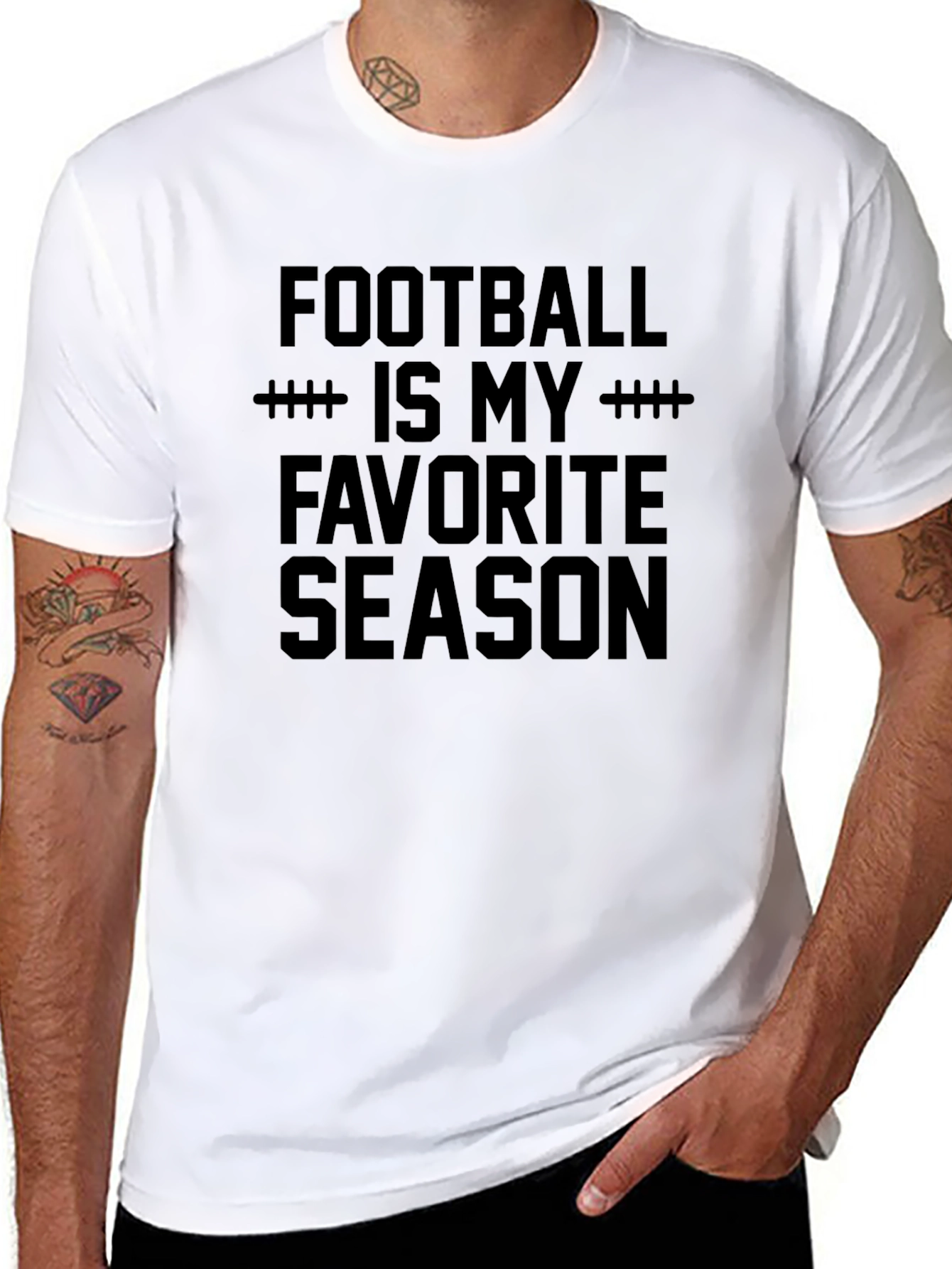 Football Is My Favorite Season Black T-Shirt