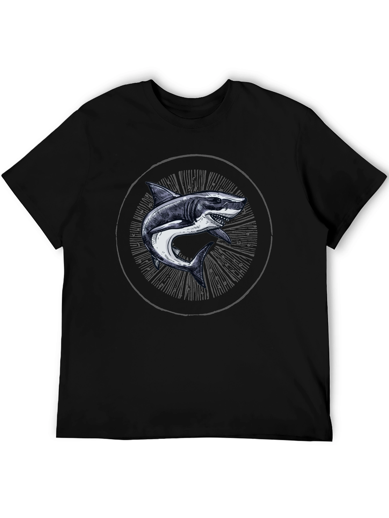 Shark Graphic Print Crew Neck T-Shirt