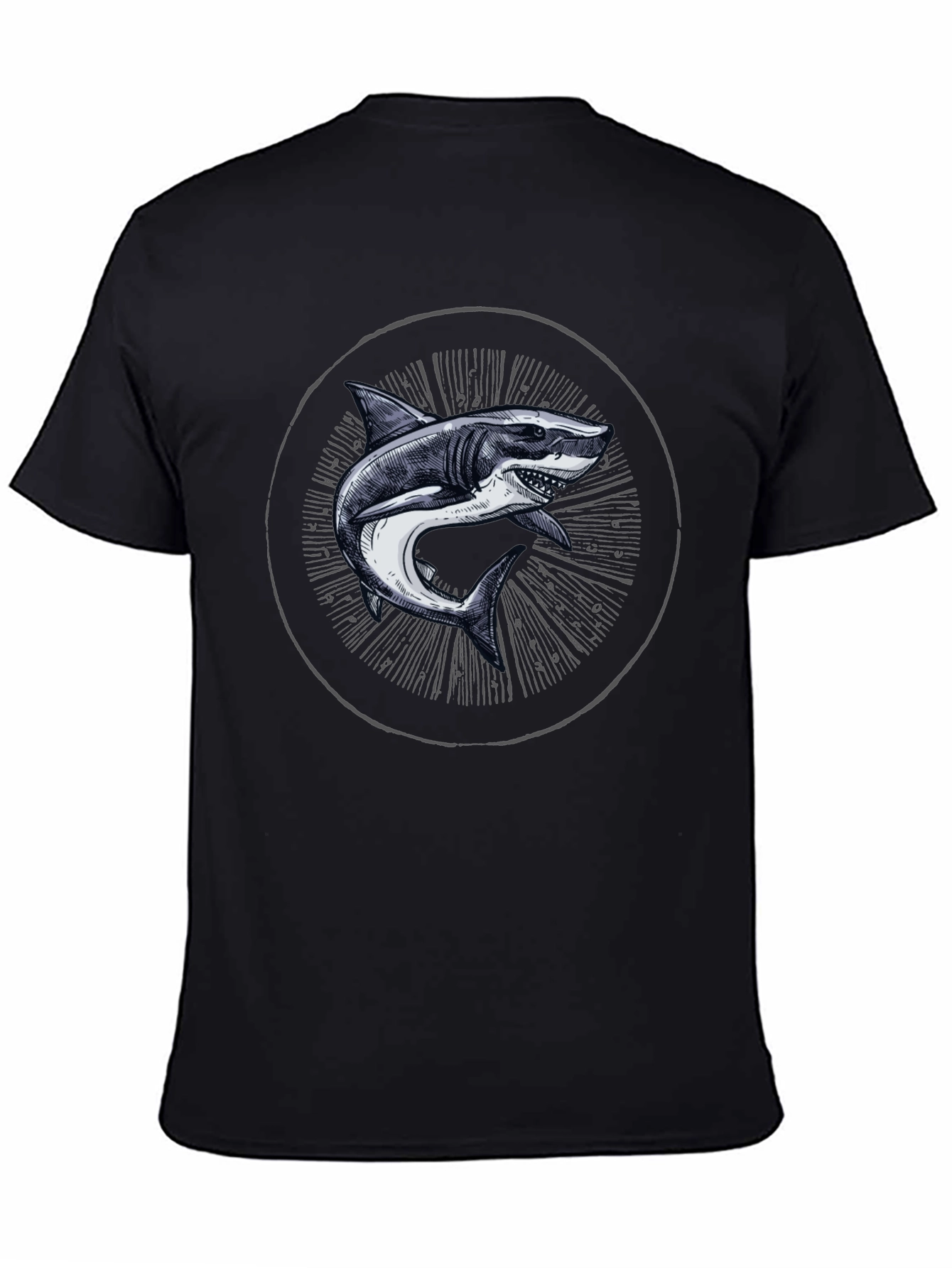 Shark Graphic Print Crew Neck T-Shirt
