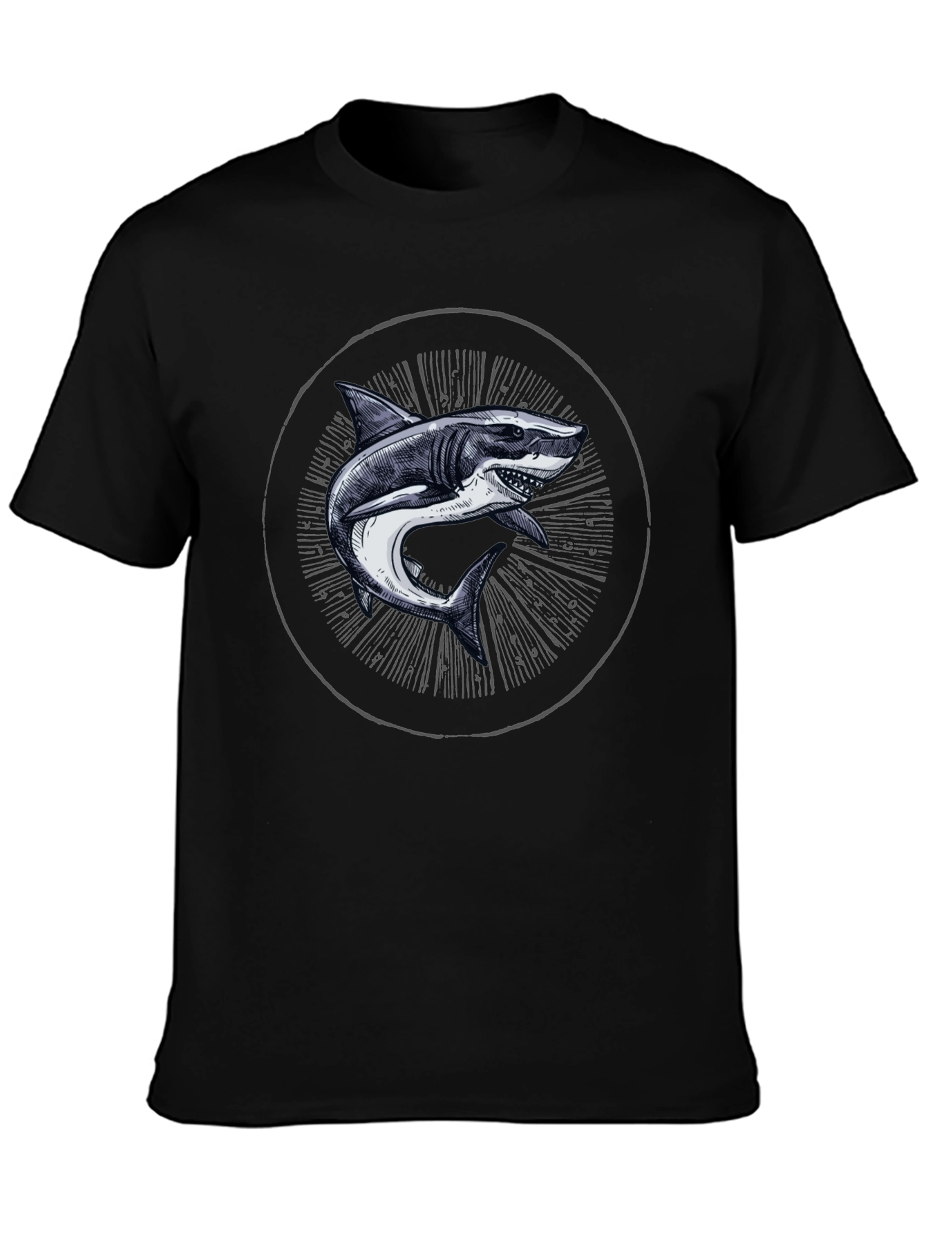 Shark Graphic Print Crew Neck T-Shirt