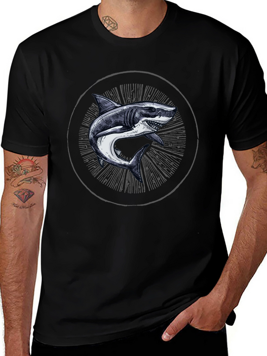 Shark Graphic Print Crew Neck T-Shirt