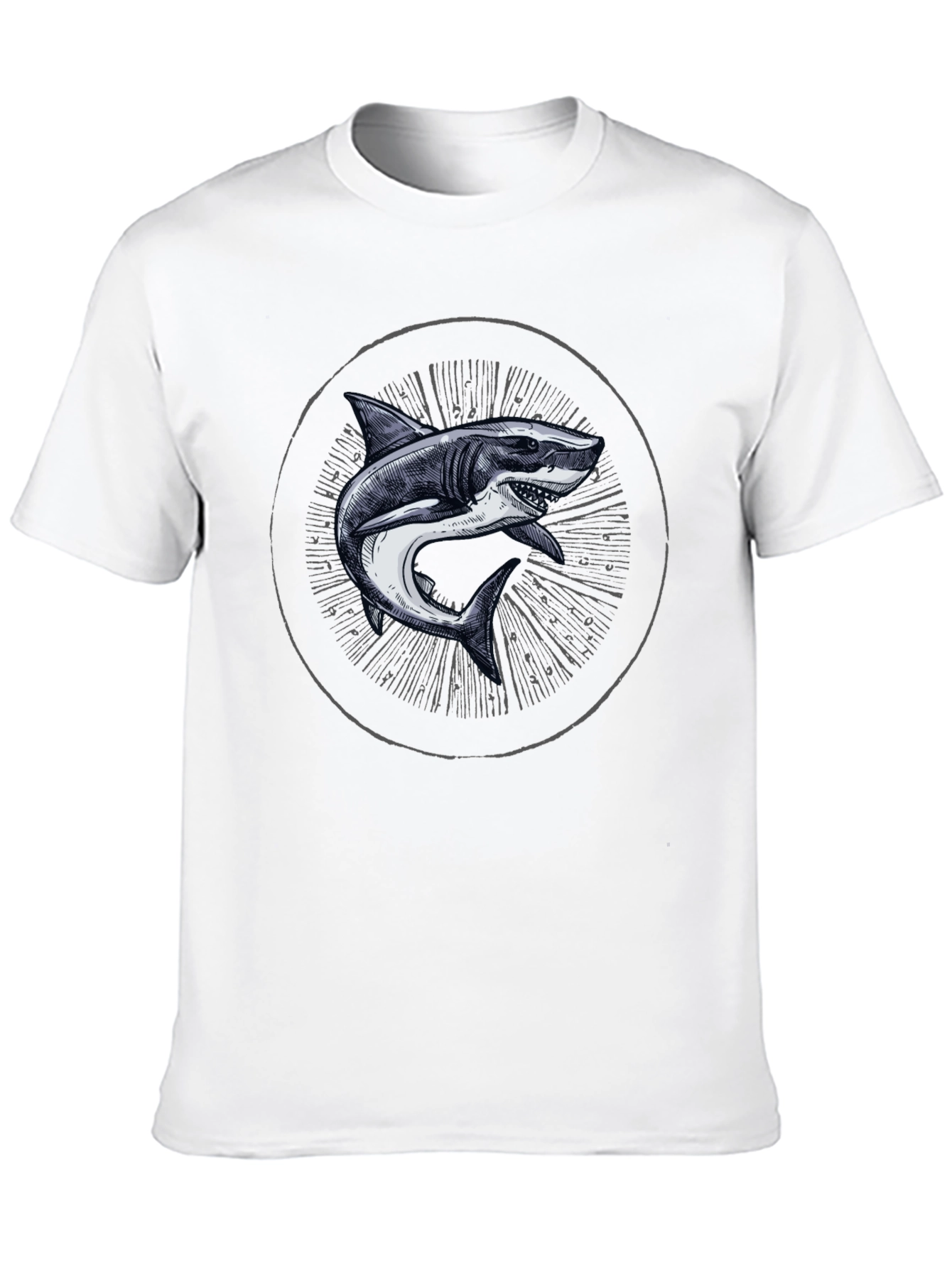 Shark Graphic Print Crew Neck T-Shirt
