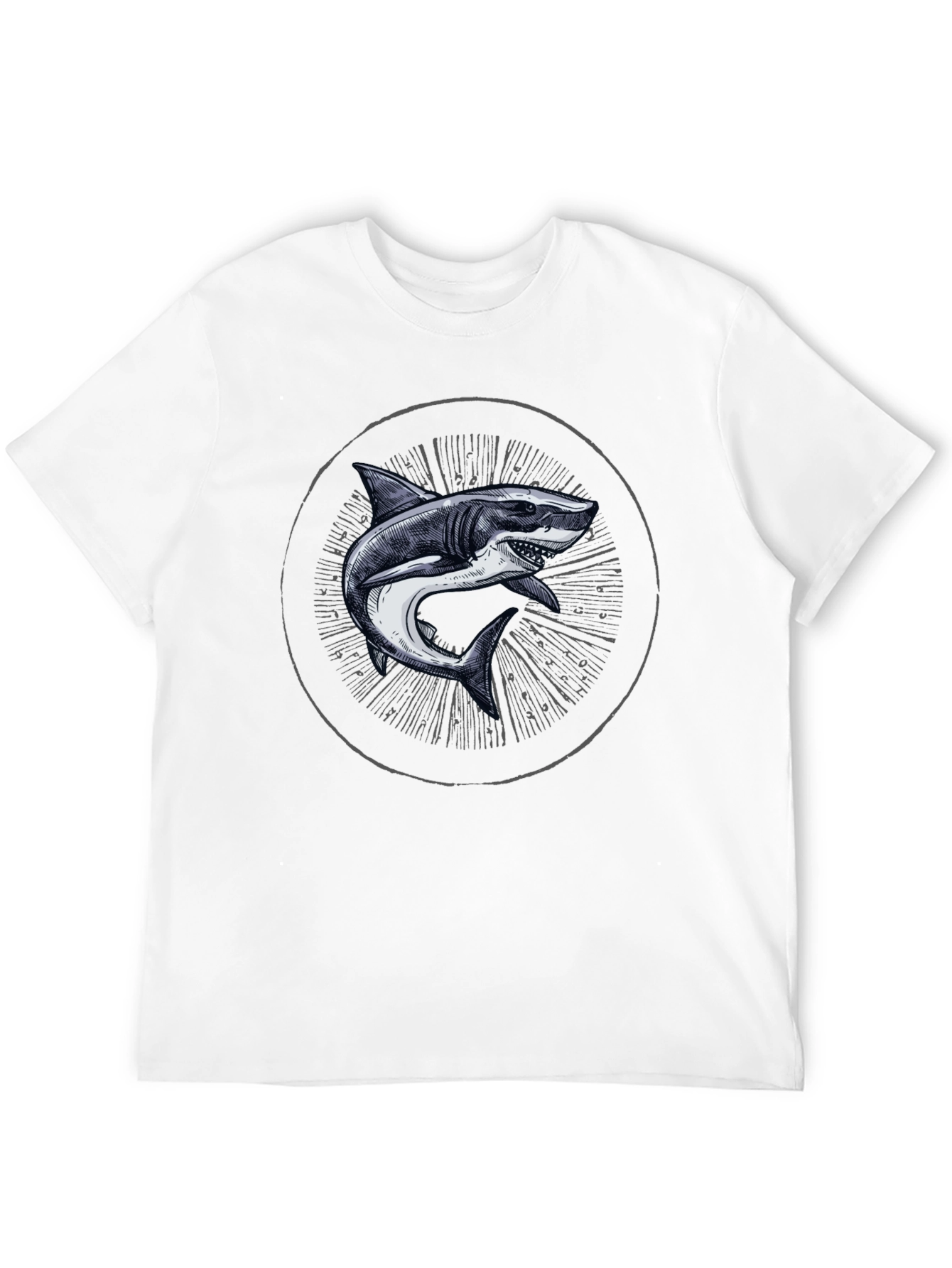 Shark Graphic Print Crew Neck T-Shirt