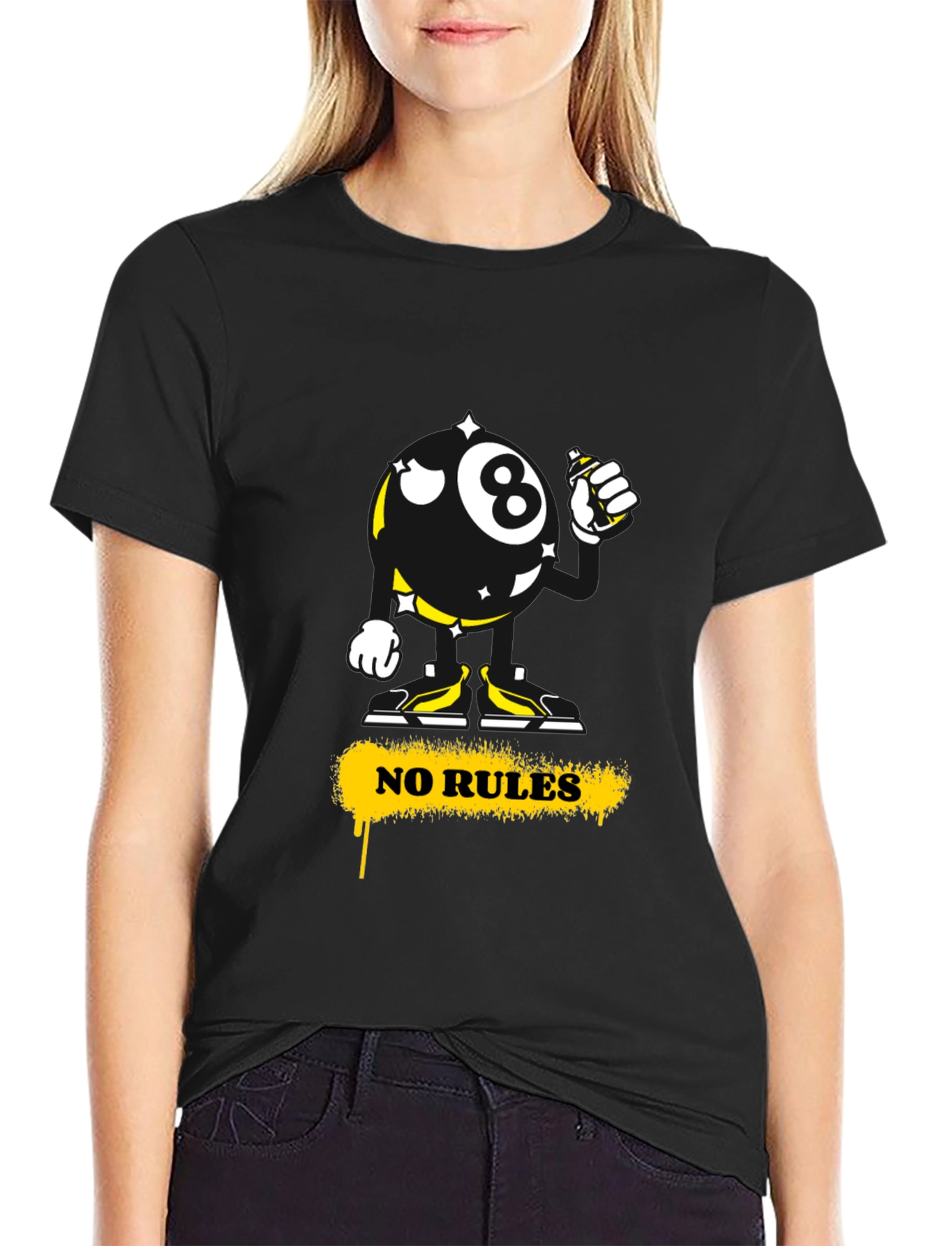 Graphic Tee: No Rules 8-Ball Graffiti Style