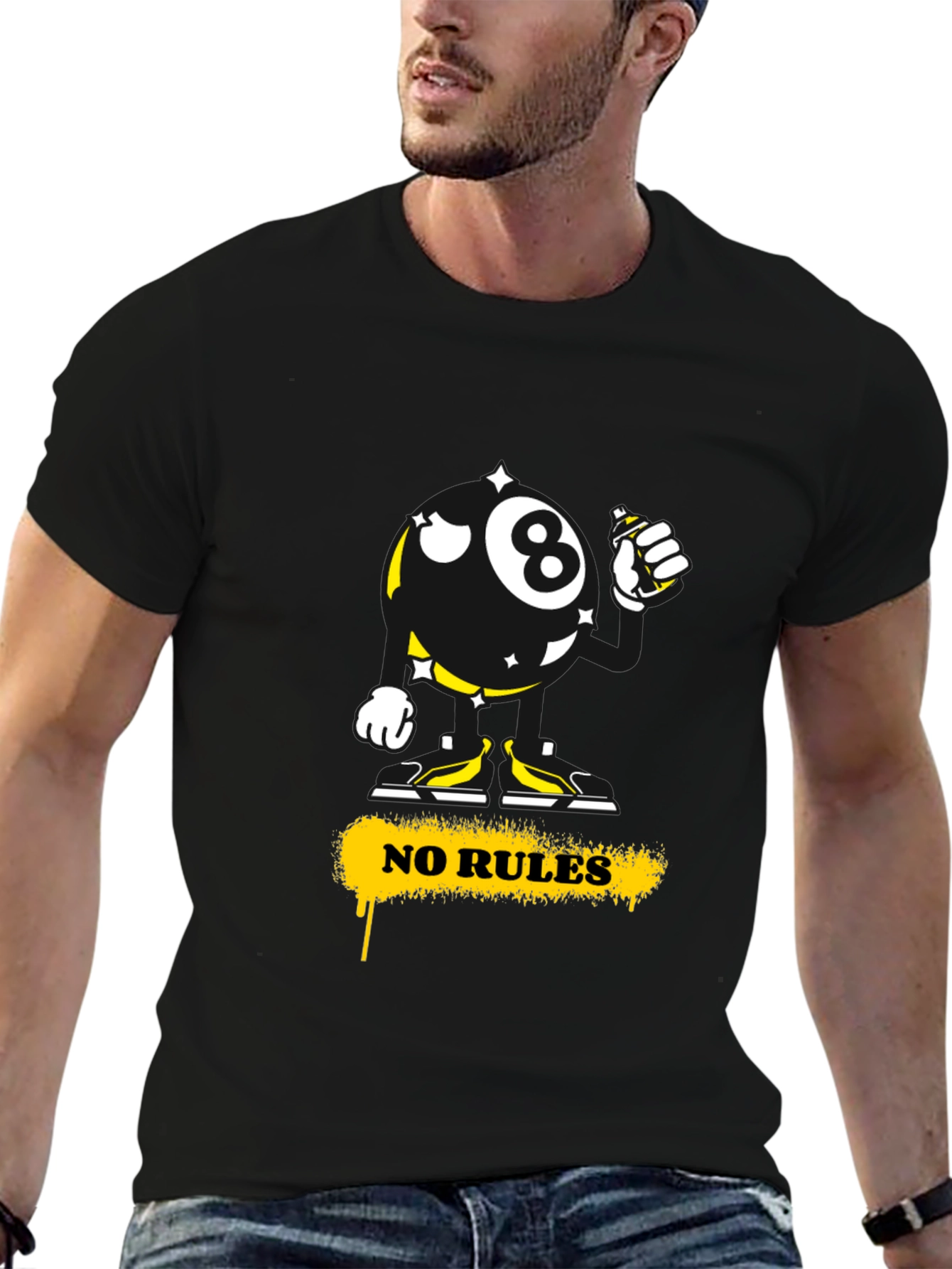 Graphic Tee: No Rules 8-Ball Graffiti Style