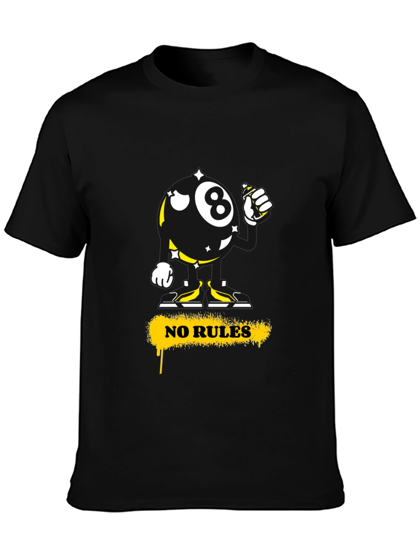 Graphic Tee: No Rules 8-Ball Graffiti Style
