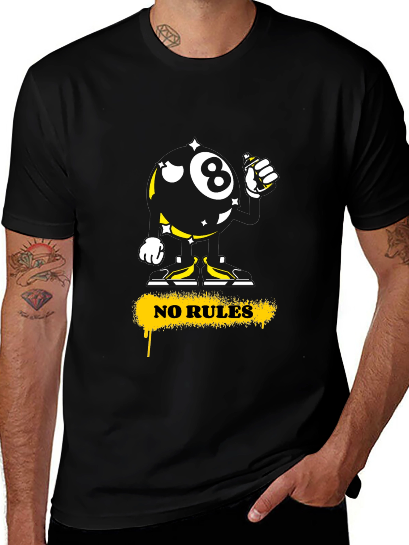 Graphic Tee: No Rules 8-Ball Graffiti Style
