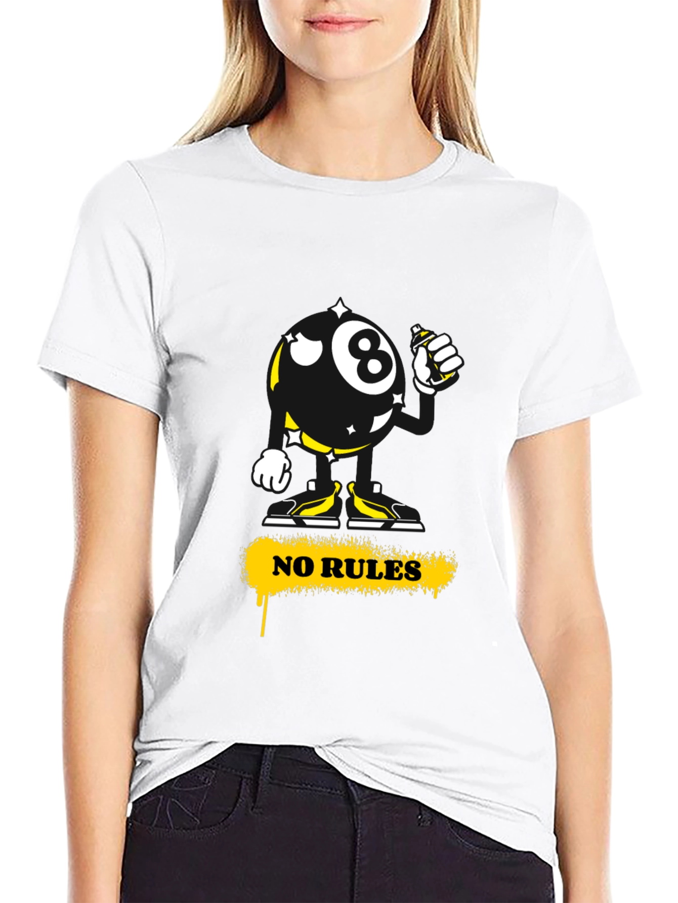 Graphic Tee: No Rules 8-Ball Graffiti Style