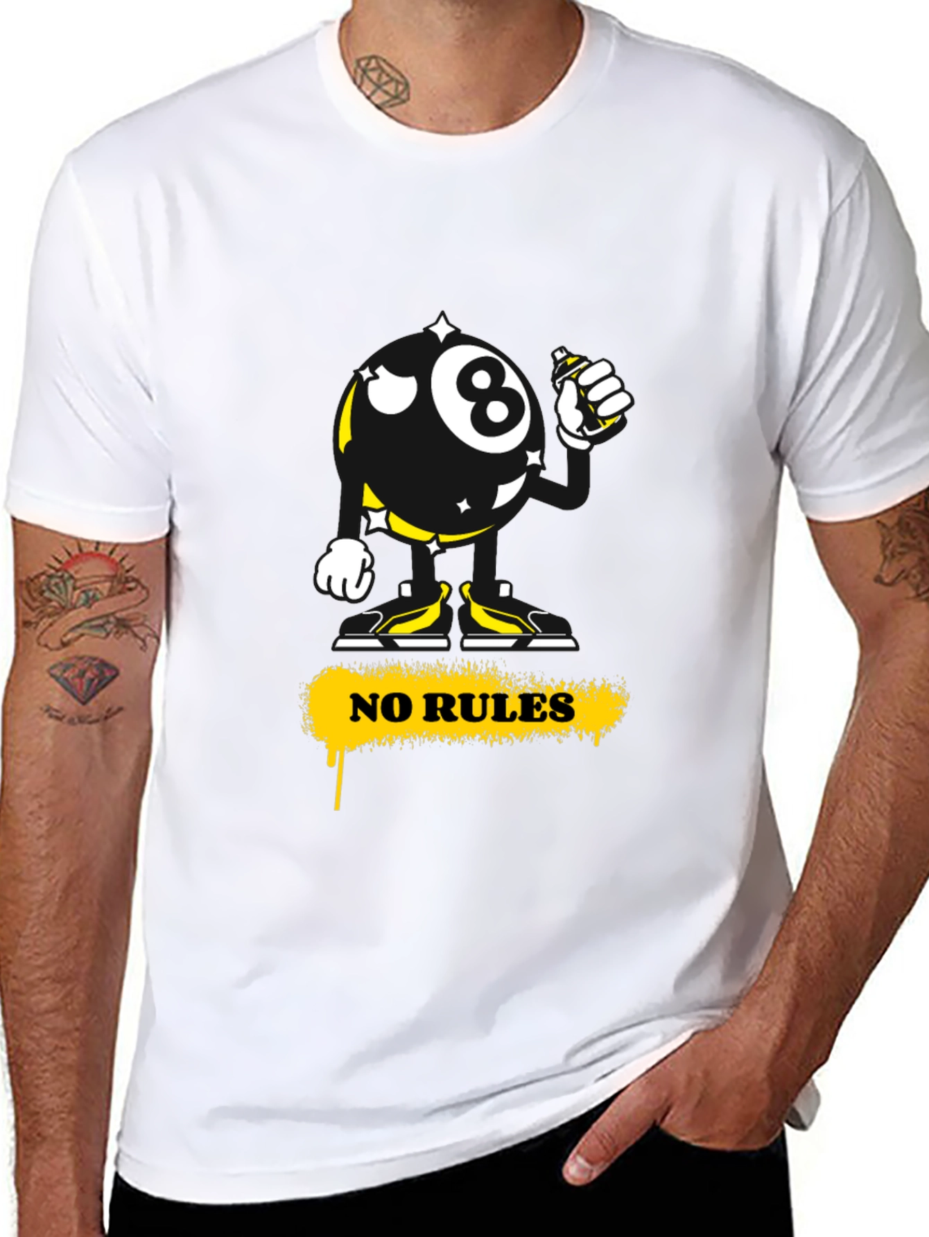 Graphic Tee: No Rules 8-Ball Graffiti Style