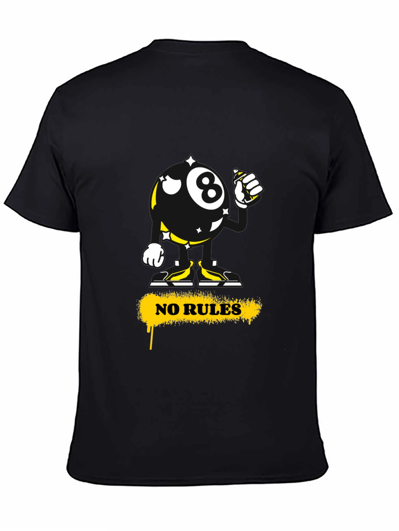 Graphic Tee: No Rules 8-Ball Graffiti Style