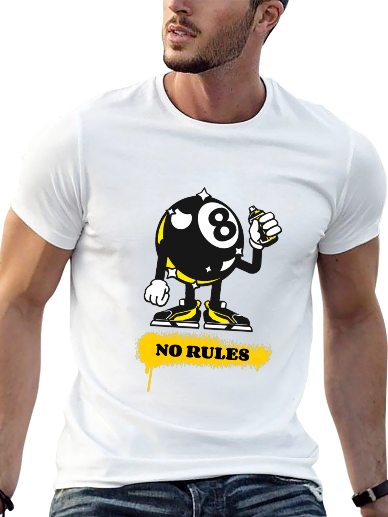 Graphic Tee: No Rules 8-Ball Graffiti Style