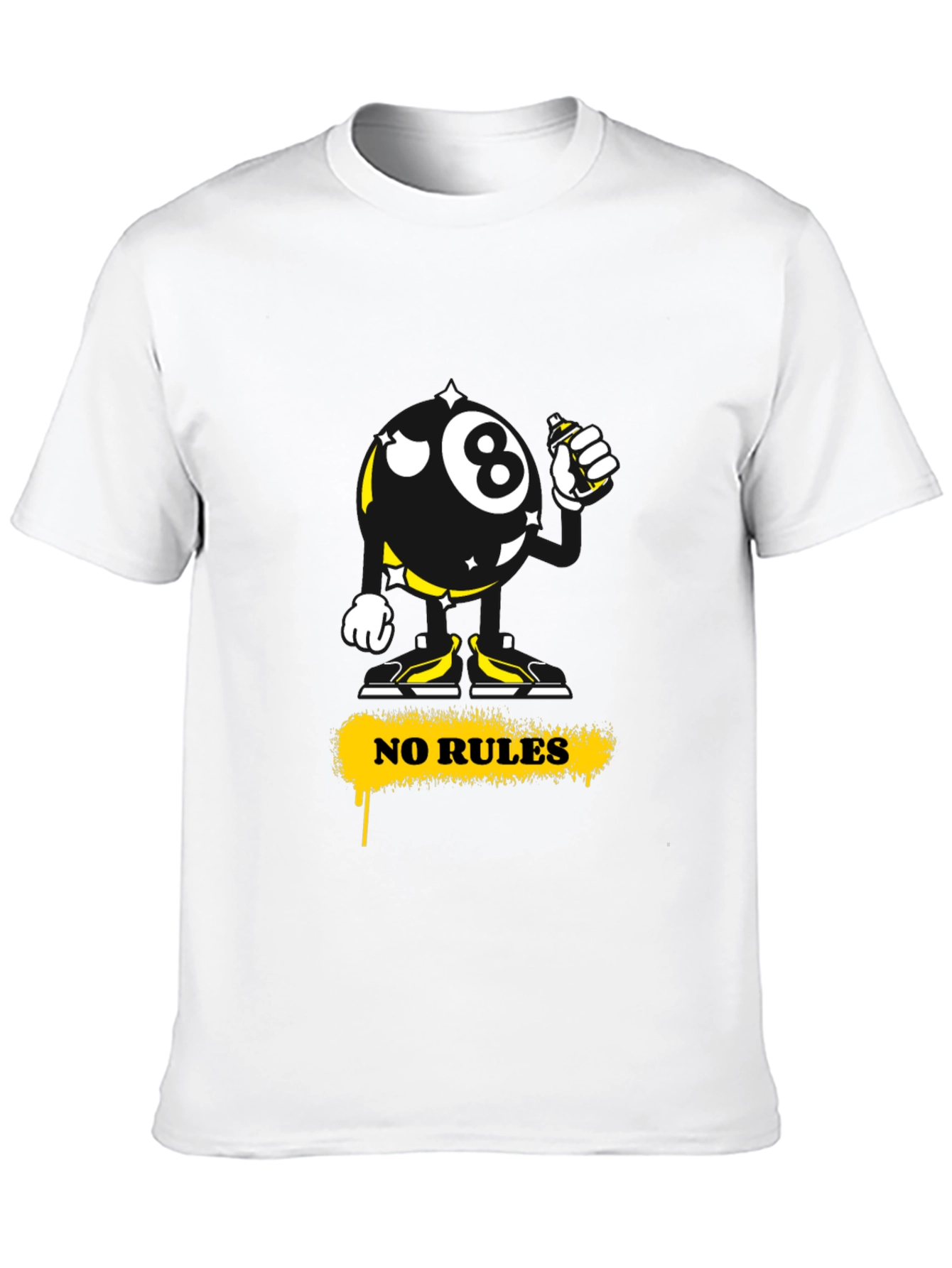 Graphic Tee: No Rules 8-Ball Graffiti Style