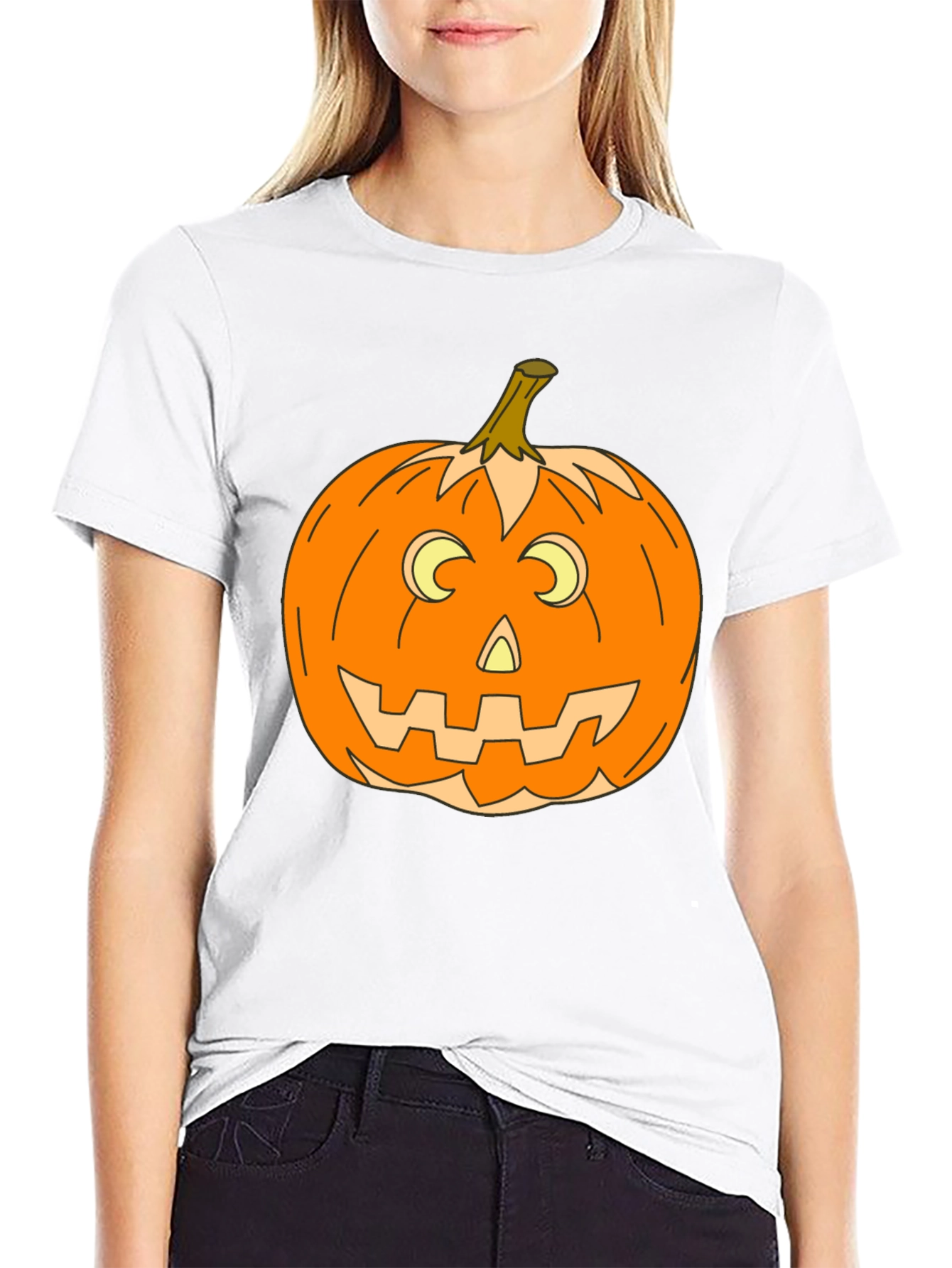 Halloween Pumpkin Graphic Tee - Spooky Season Style