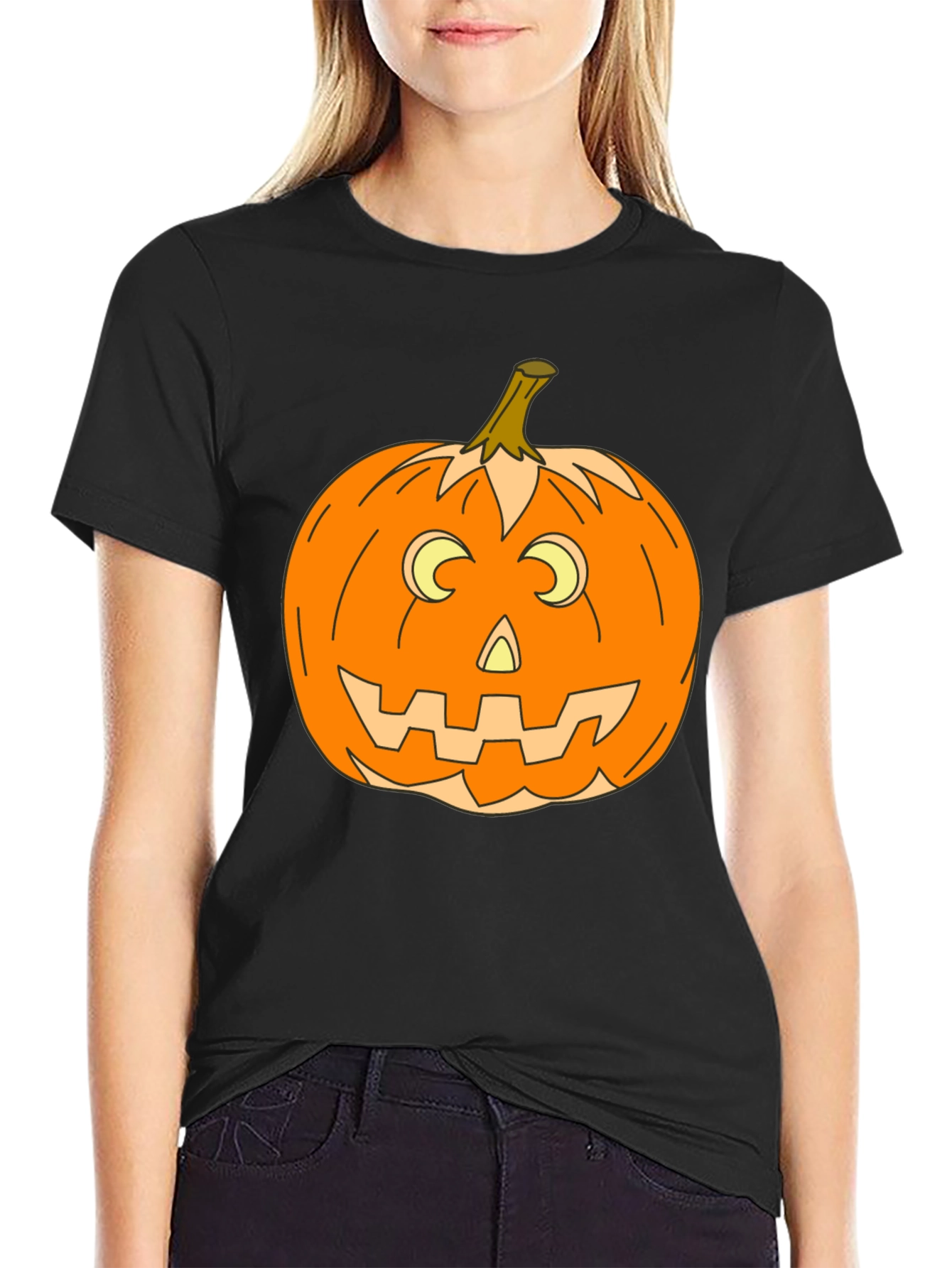 Halloween Pumpkin Graphic Tee - Spooky Season Style