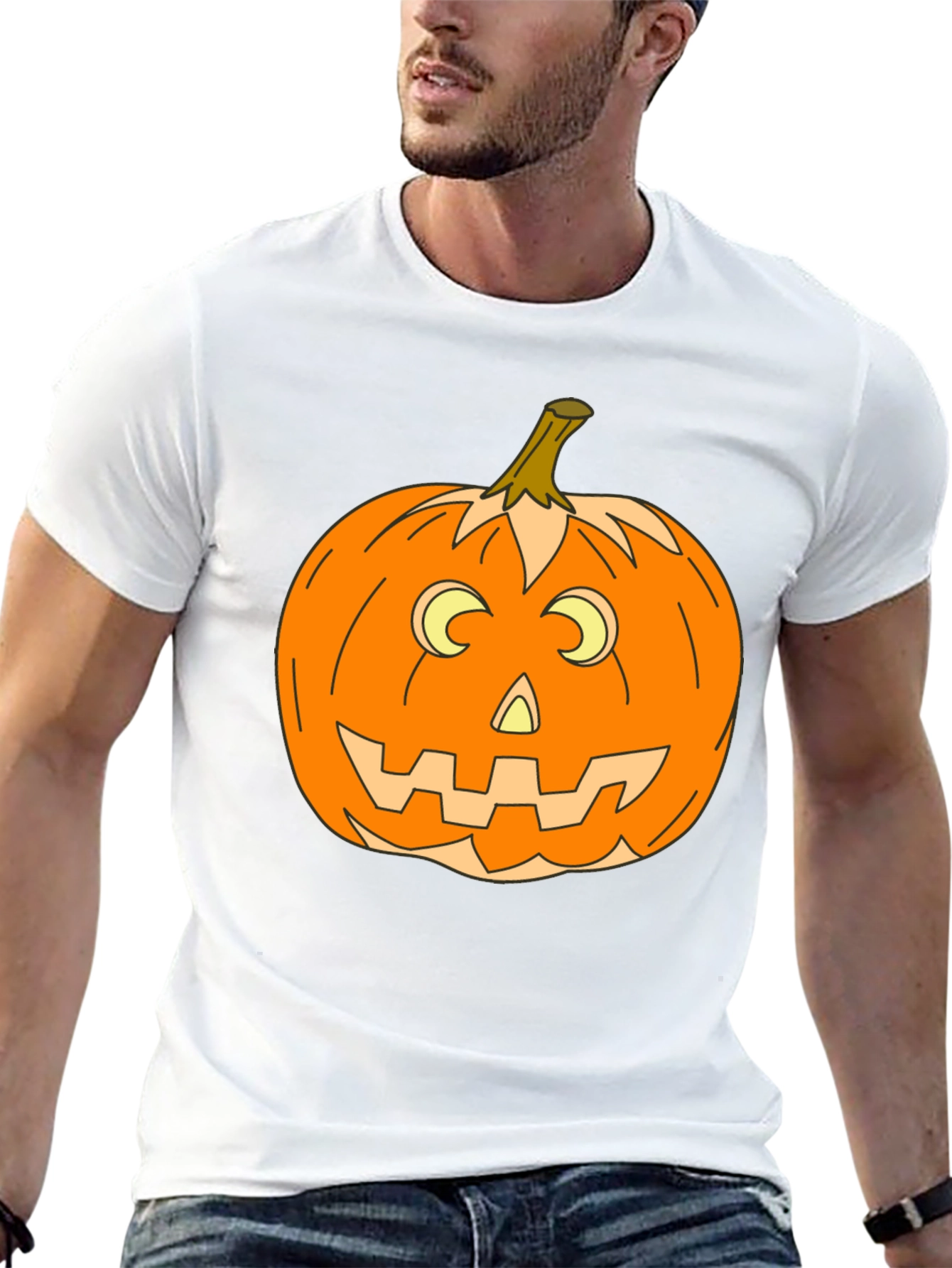 Halloween Pumpkin Graphic Tee - Spooky Season Style