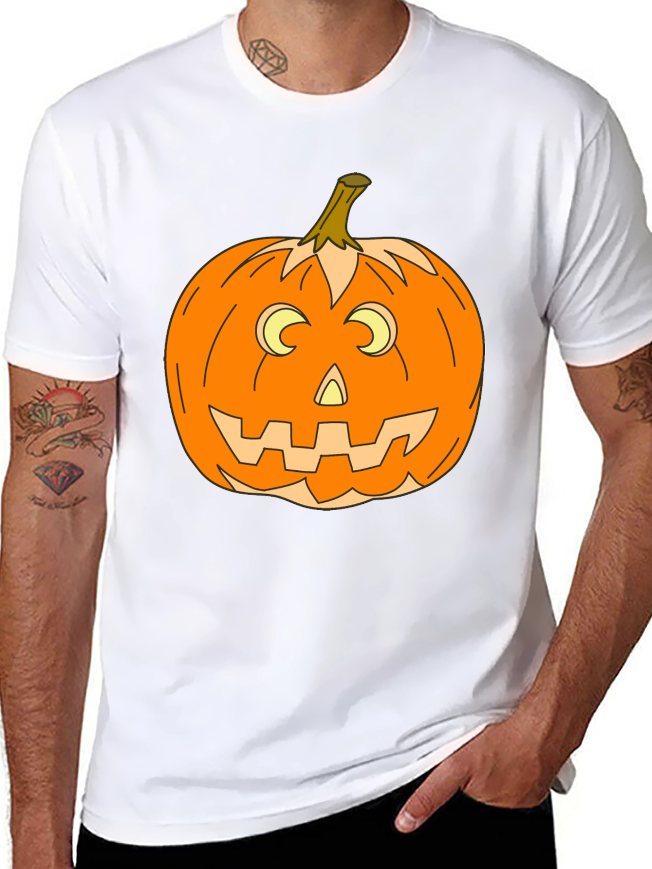 Halloween Pumpkin Graphic Tee - Spooky Season Style