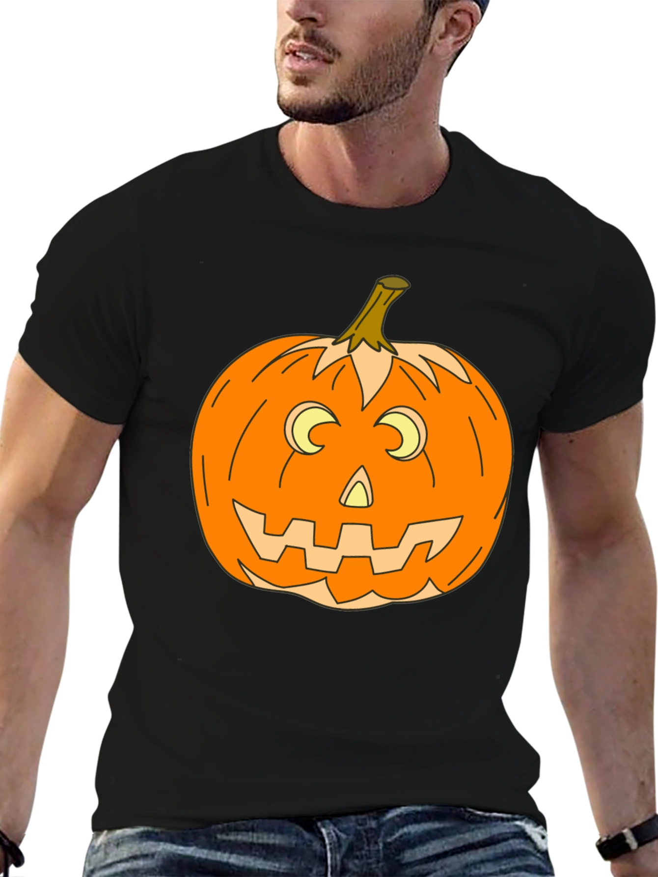 Halloween Pumpkin Graphic Tee - Spooky Season Style