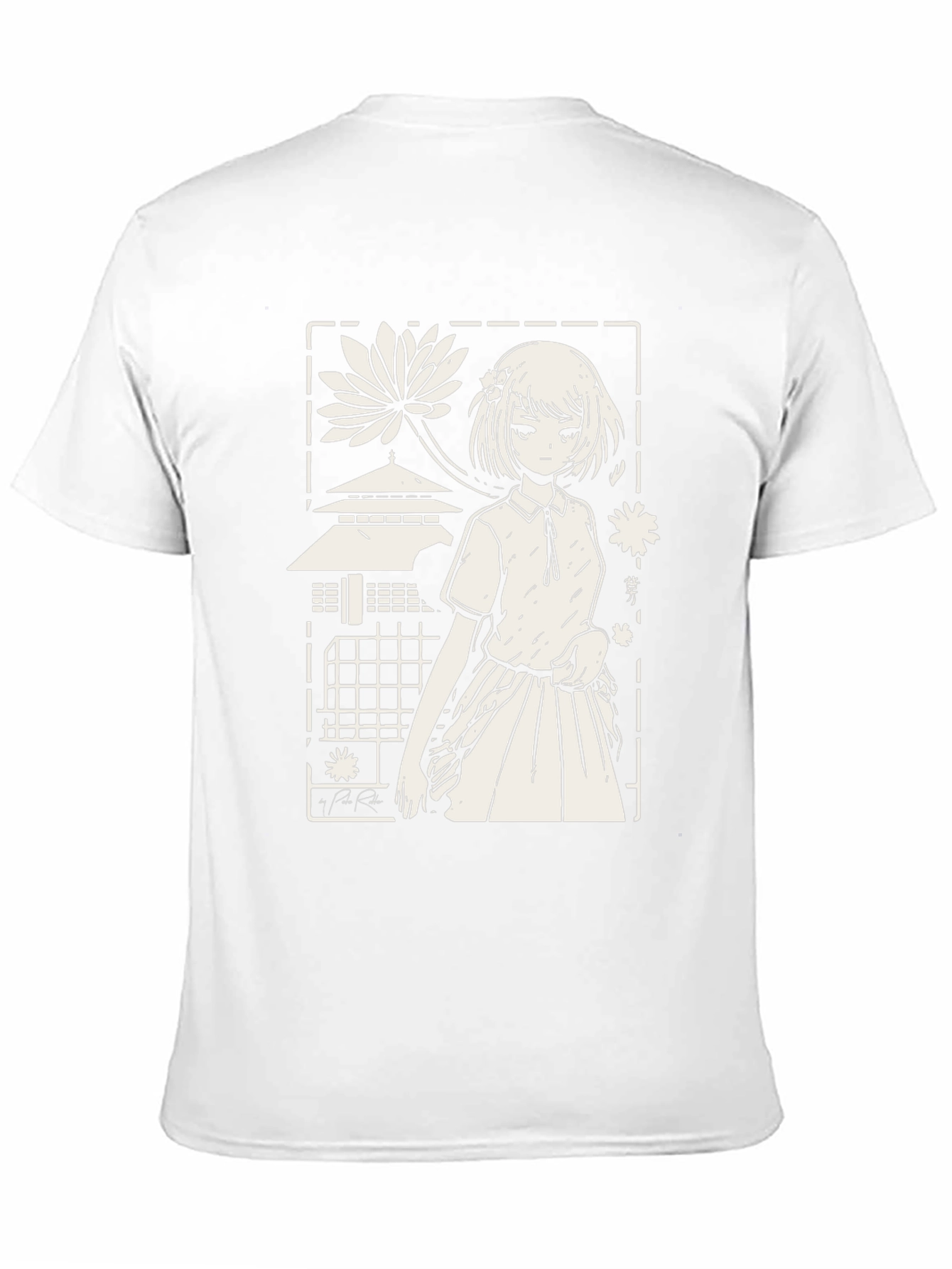 Anime Girl Graphic Tee - Black Cotton T-Shirt