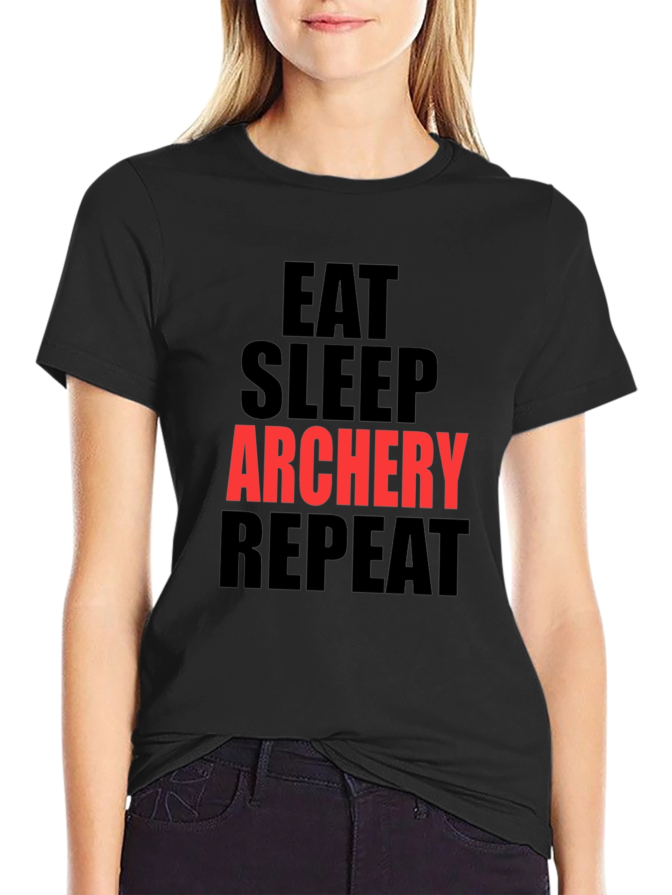 Eat Sleep Archery Repeat Black T-Shirt