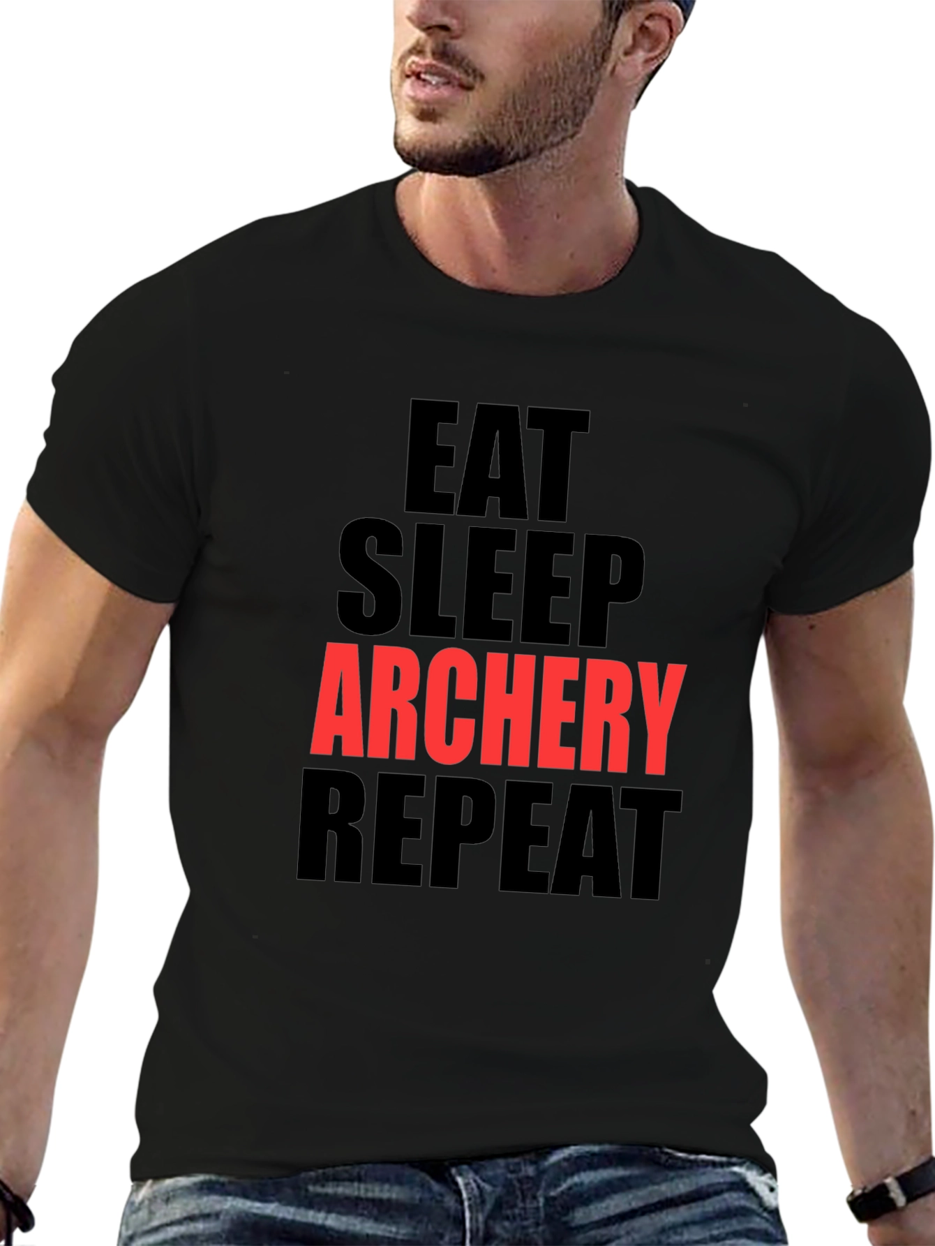 Eat Sleep Archery Repeat Black T-Shirt