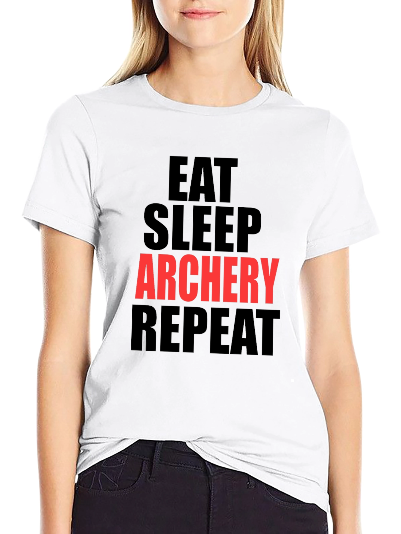 Eat Sleep Archery Repeat Black T-Shirt