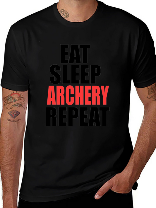 Eat Sleep Archery Repeat Black T-Shirt
